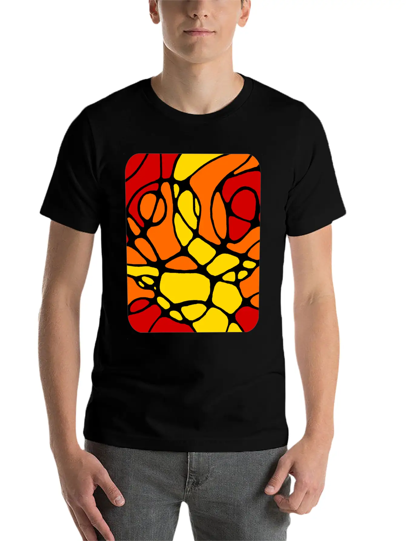 Neuro Graphic Modern Abstract Design Stylish Everyday T-Shirt – Unisex Basic Cotton Tee