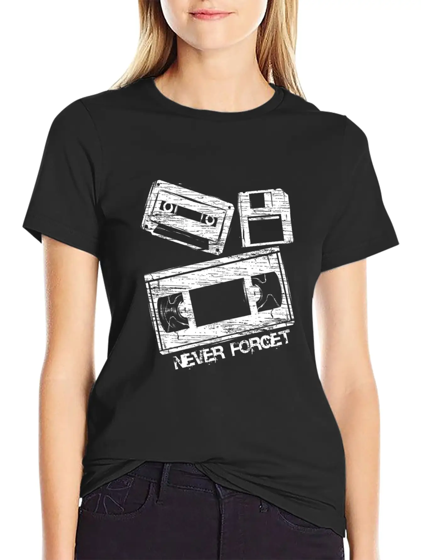 Never Forget Audio Cassette Tape Lightweight Cotton T-Shirt – Daily Comfort Graphic Shirt