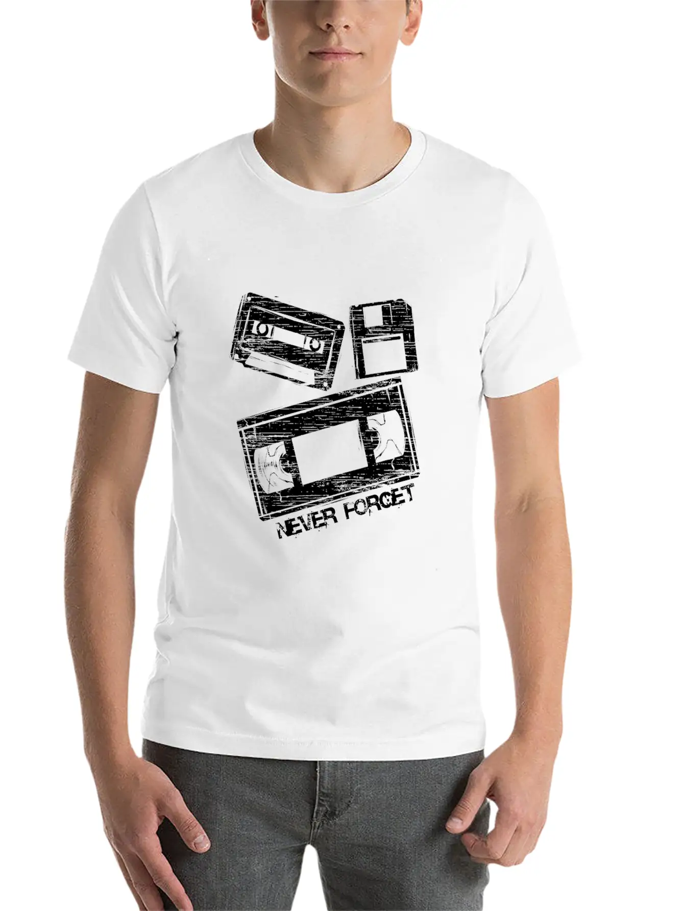 Never Forget Audio Cassette Tape Lightweight Cotton T-Shirt – Daily Comfort Graphic Shirt