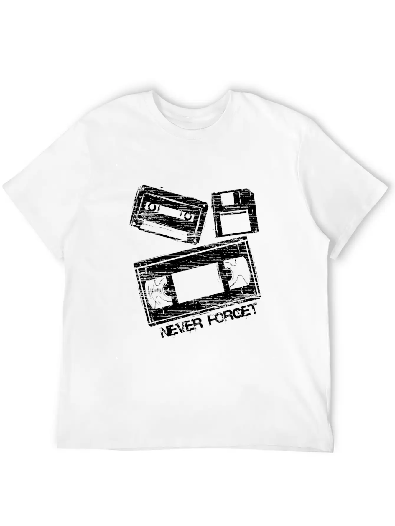 Never Forget Audio Cassette Tape Lightweight Cotton T-Shirt – Daily Comfort Graphic Shirt