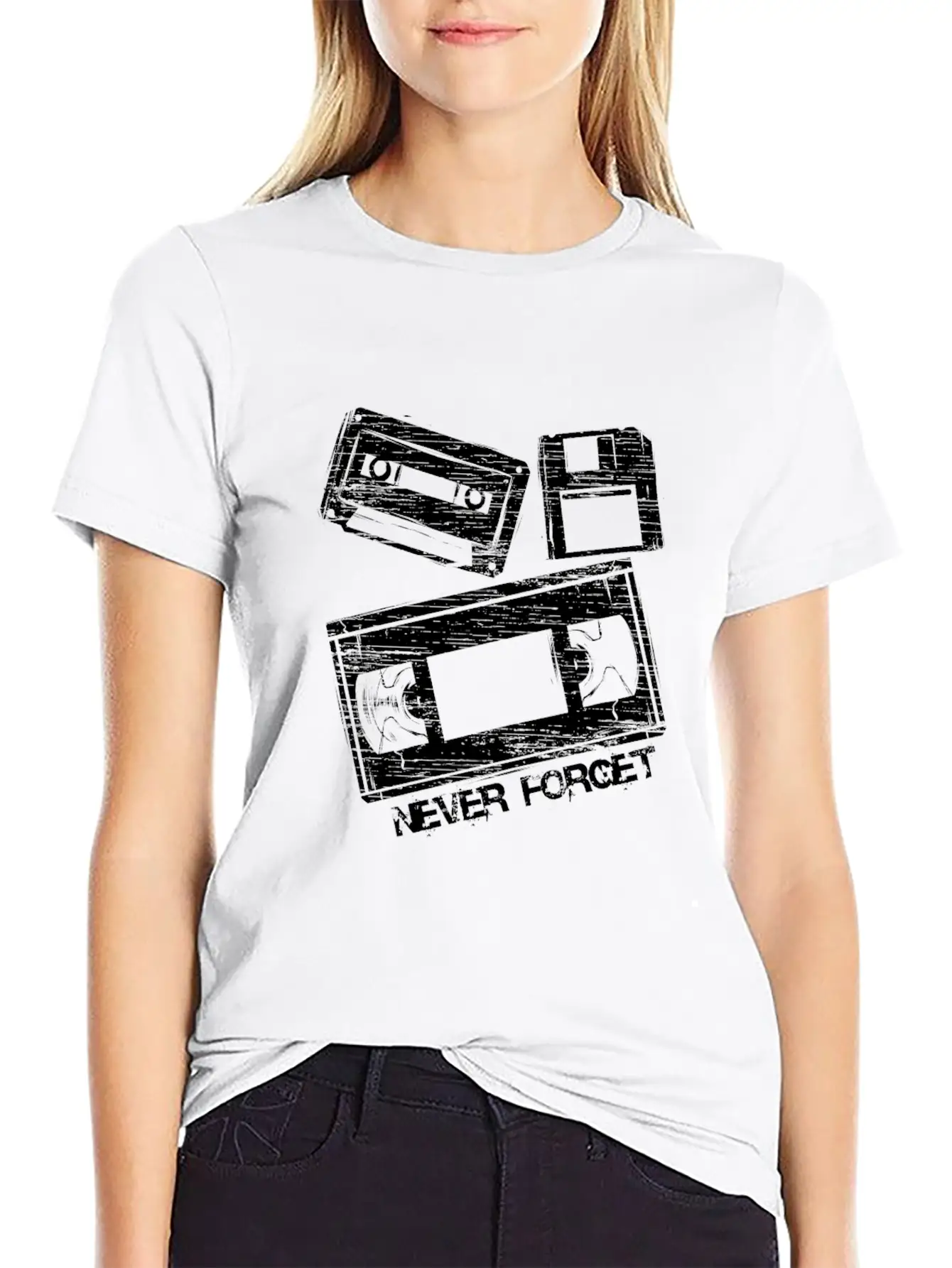 Never Forget Audio Cassette Tape Lightweight Cotton T-Shirt – Daily Comfort Graphic Shirt