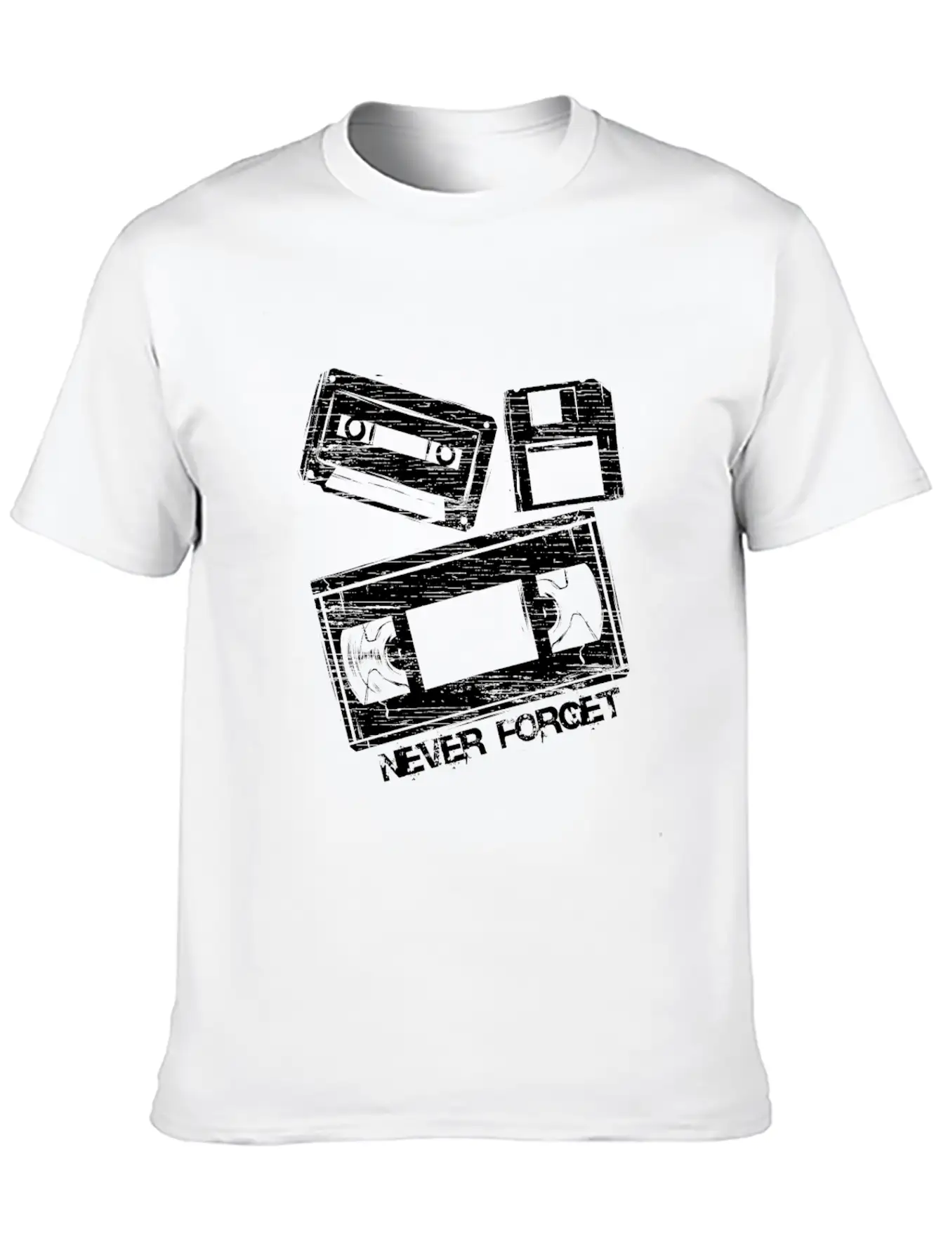 Never Forget Audio Cassette Tape Lightweight Cotton T-Shirt – Daily Comfort Graphic Shirt