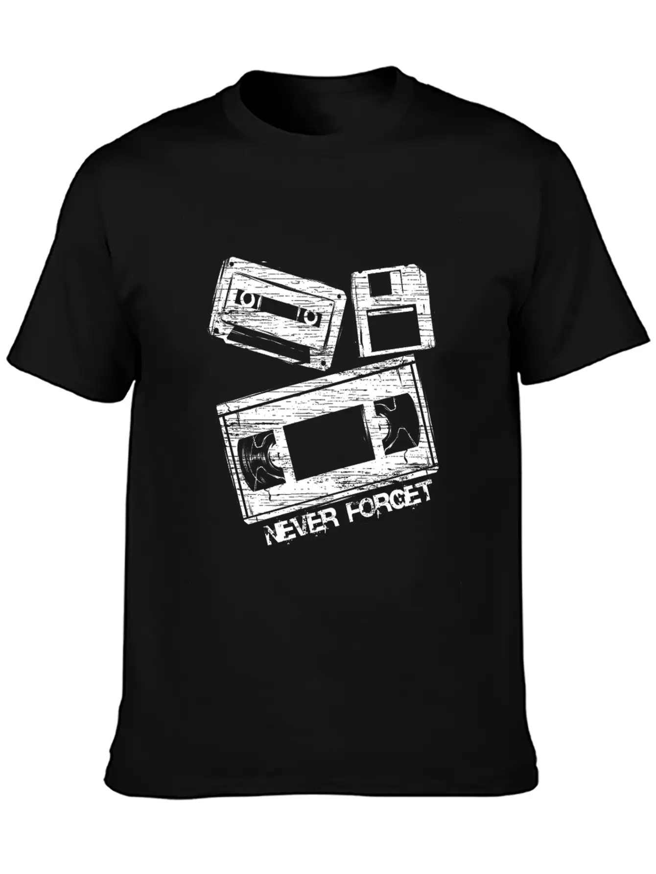 Never Forget Audio Cassette Tape Lightweight Cotton T-Shirt – Daily Comfort Graphic Shirt