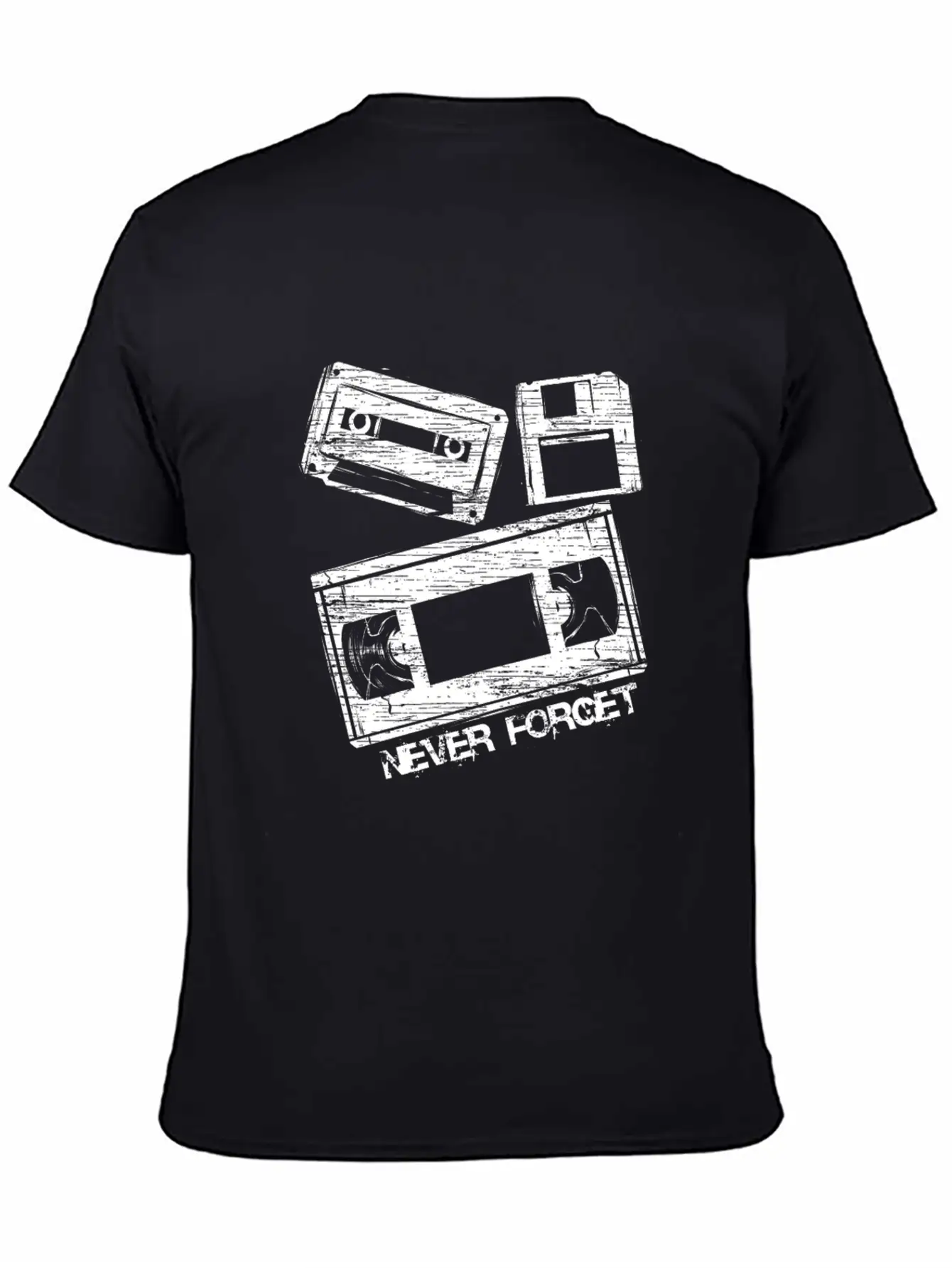 Never Forget Audio Cassette Tape Lightweight Cotton T-Shirt – Daily Comfort Graphic Shirt