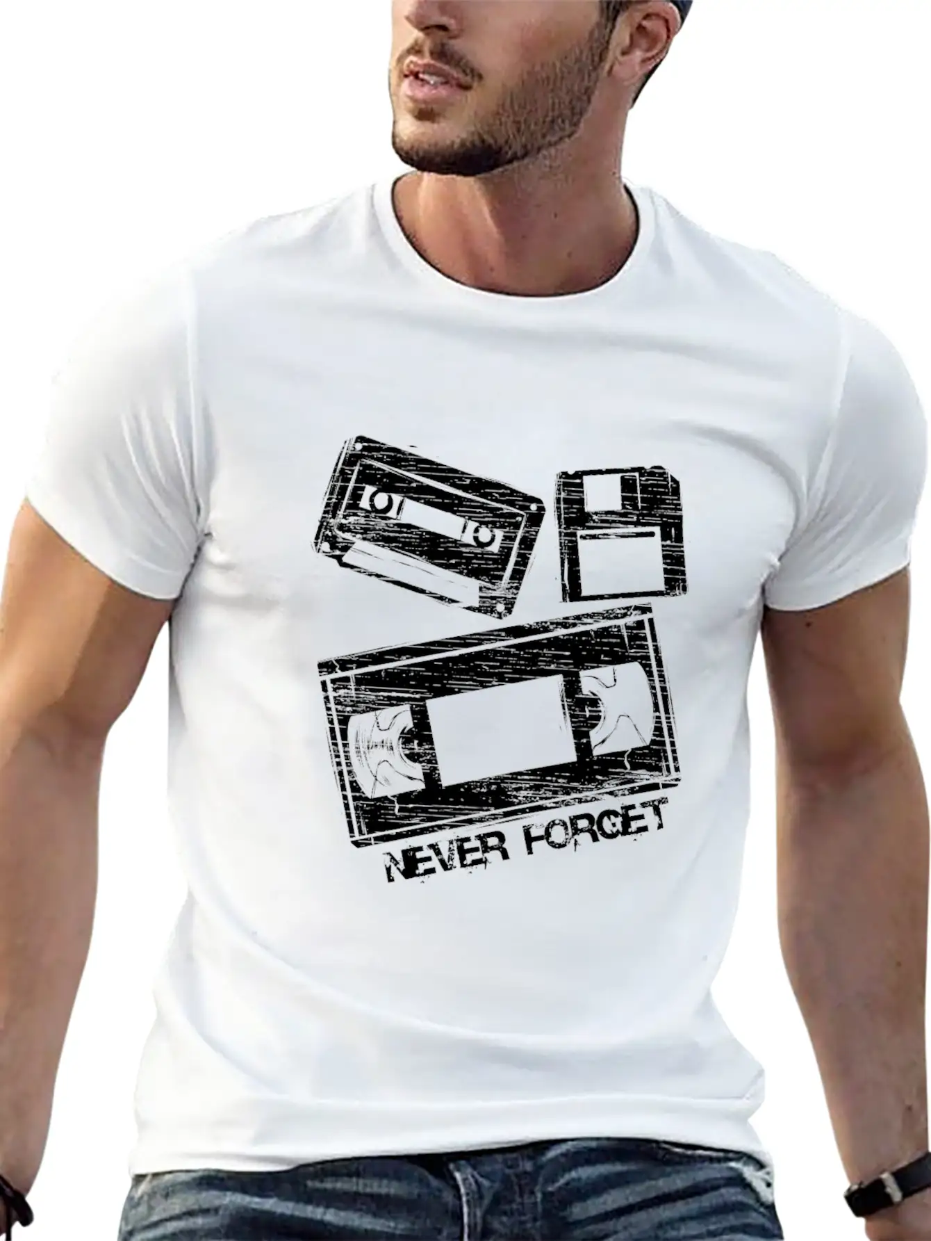 Never Forget Audio Cassette Tape Lightweight Cotton T-Shirt – Daily Comfort Graphic Shirt