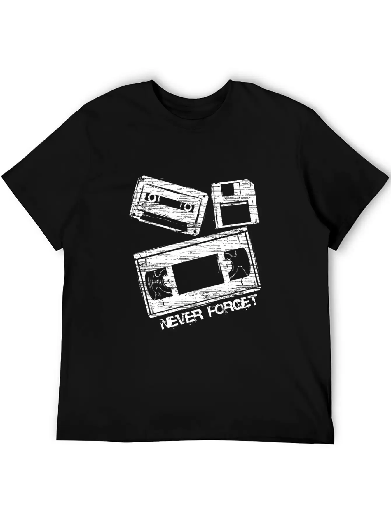 Never Forget Audio Cassette Tape Lightweight Cotton T-Shirt – Daily Comfort Graphic Shirt