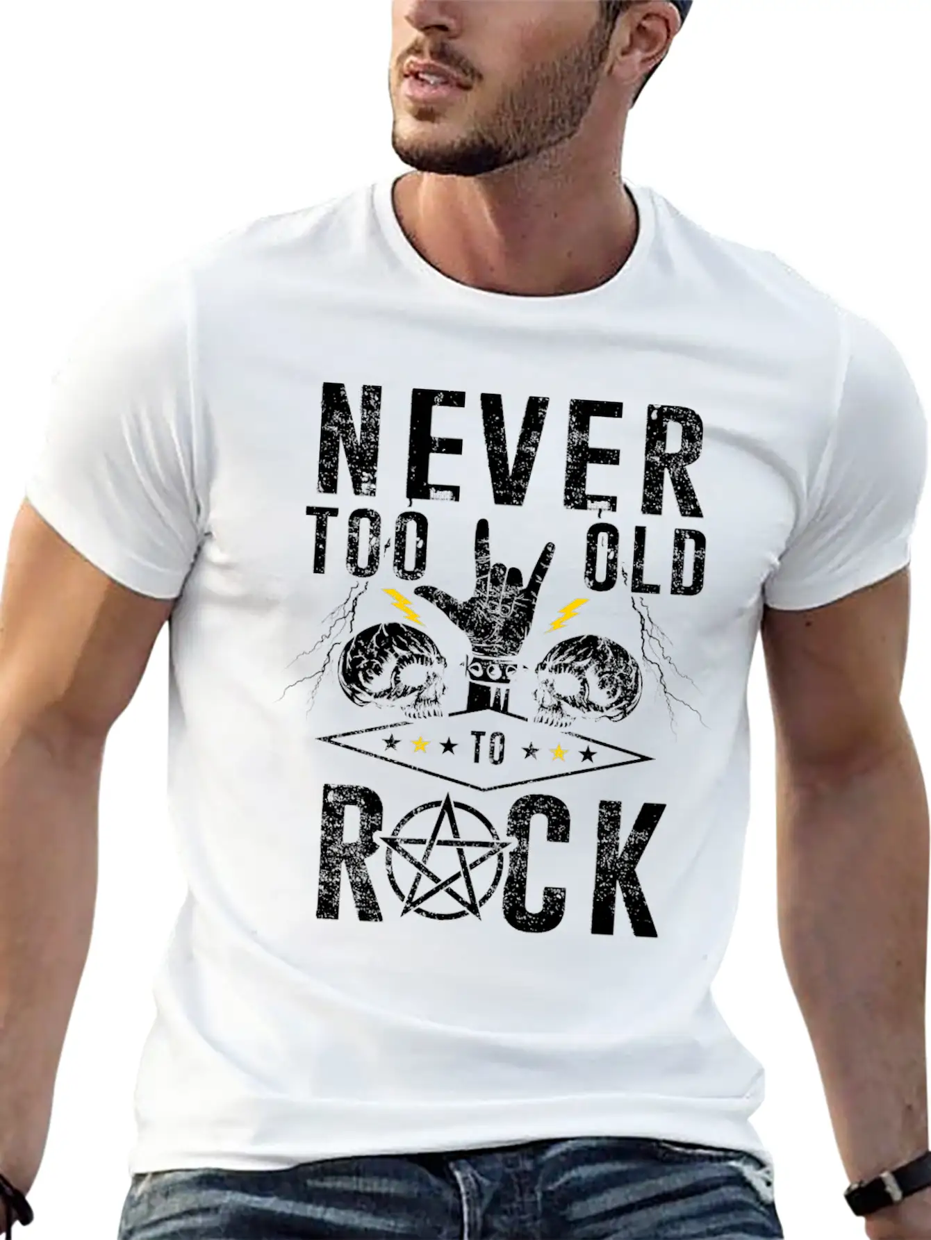Never Too Old For Rock Music Metal Unisex Cotton Tee – Relaxed Fit For Any Occasion