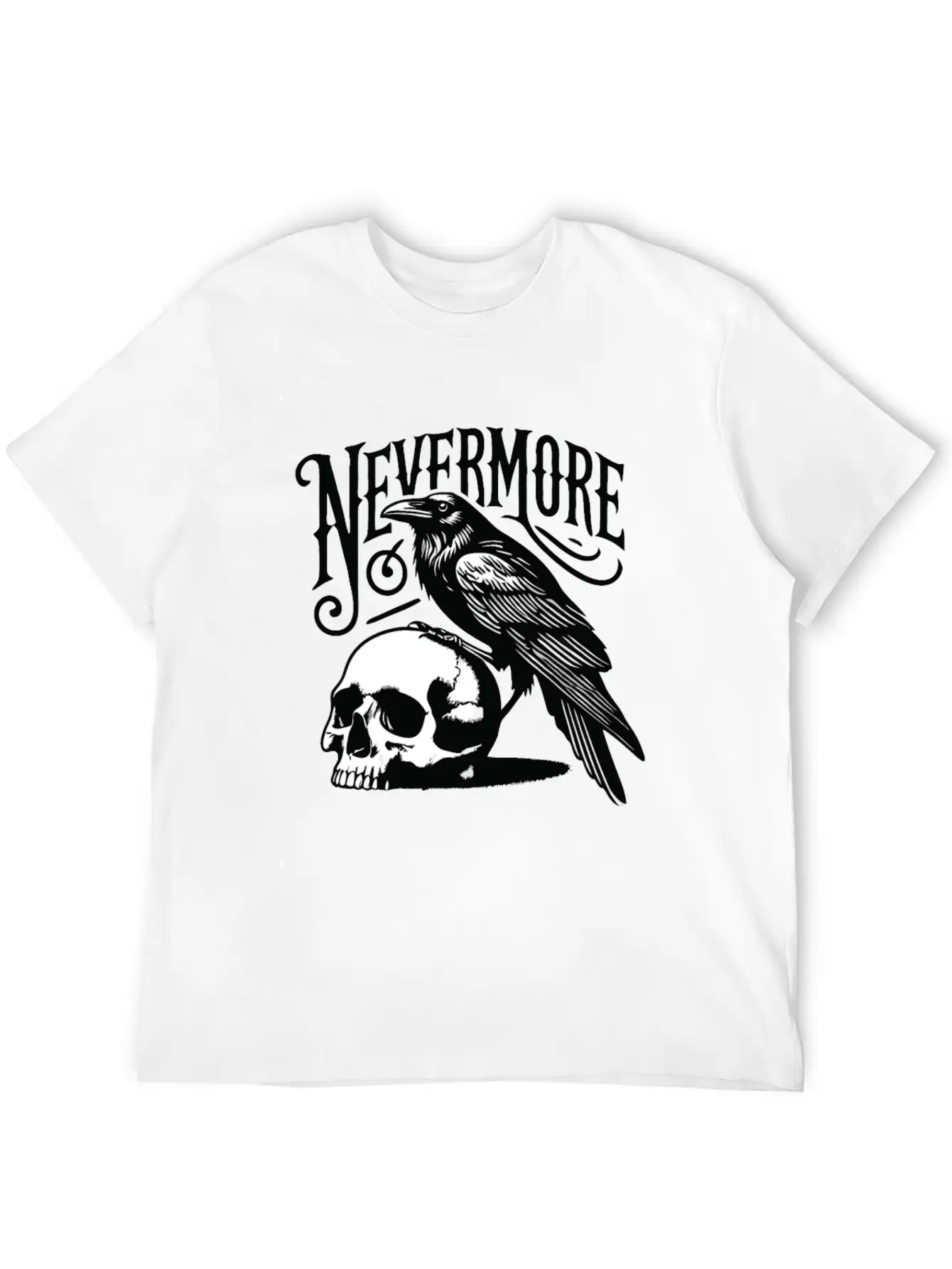 Nevermore The Raven Edgar Allan Poe Gothic Basic Graphic T-Shirt – Daily Comfort In Soft Cotton