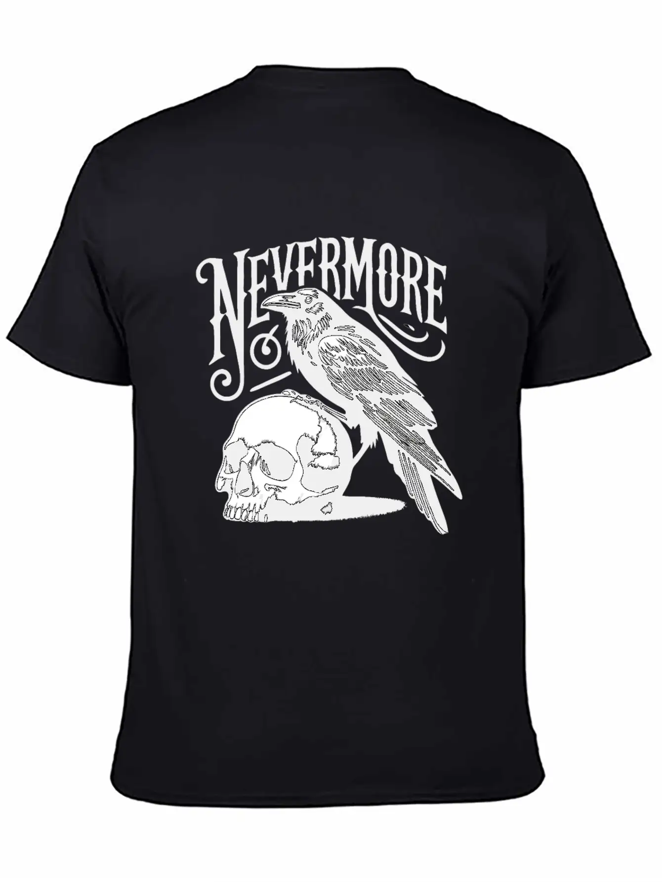 Nevermore The Raven Edgar Allan Poe Gothic Basic Graphic T-Shirt – Daily Comfort In Soft Cotton