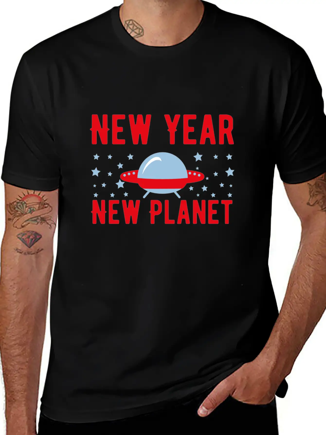 New Year New Planet Stylish Everyday T-Shirt – Unisex Basic Cotton Tee