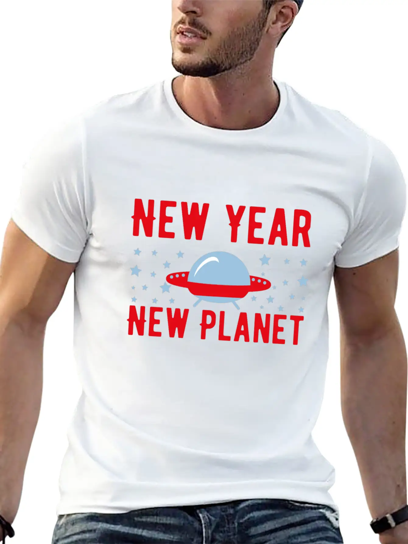 New Year New Planet Stylish Everyday T-Shirt – Unisex Basic Cotton Tee
