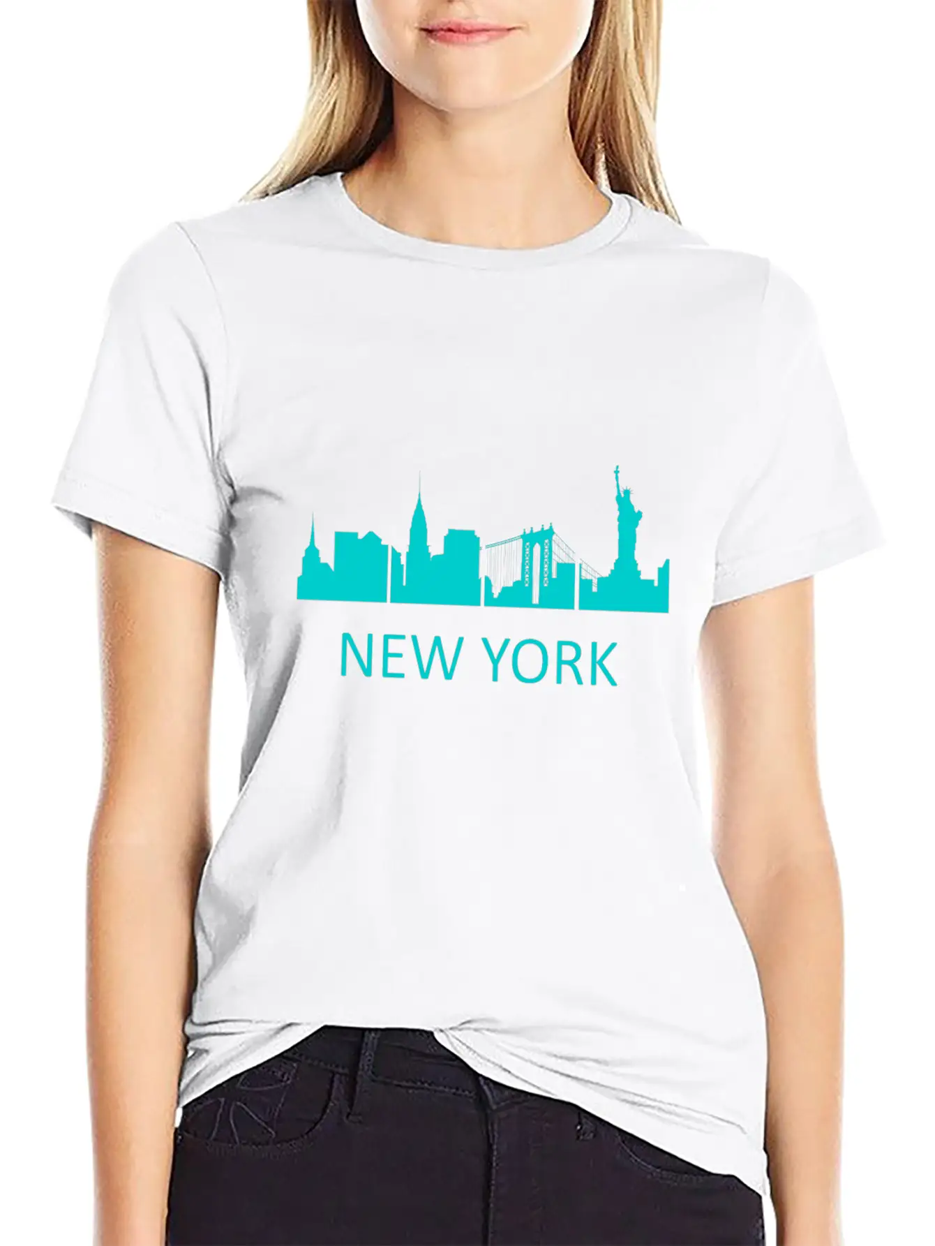 New York Skyline - Premium Design Stylish Everyday T-Shirt – Unisex Basic Cotton Tee