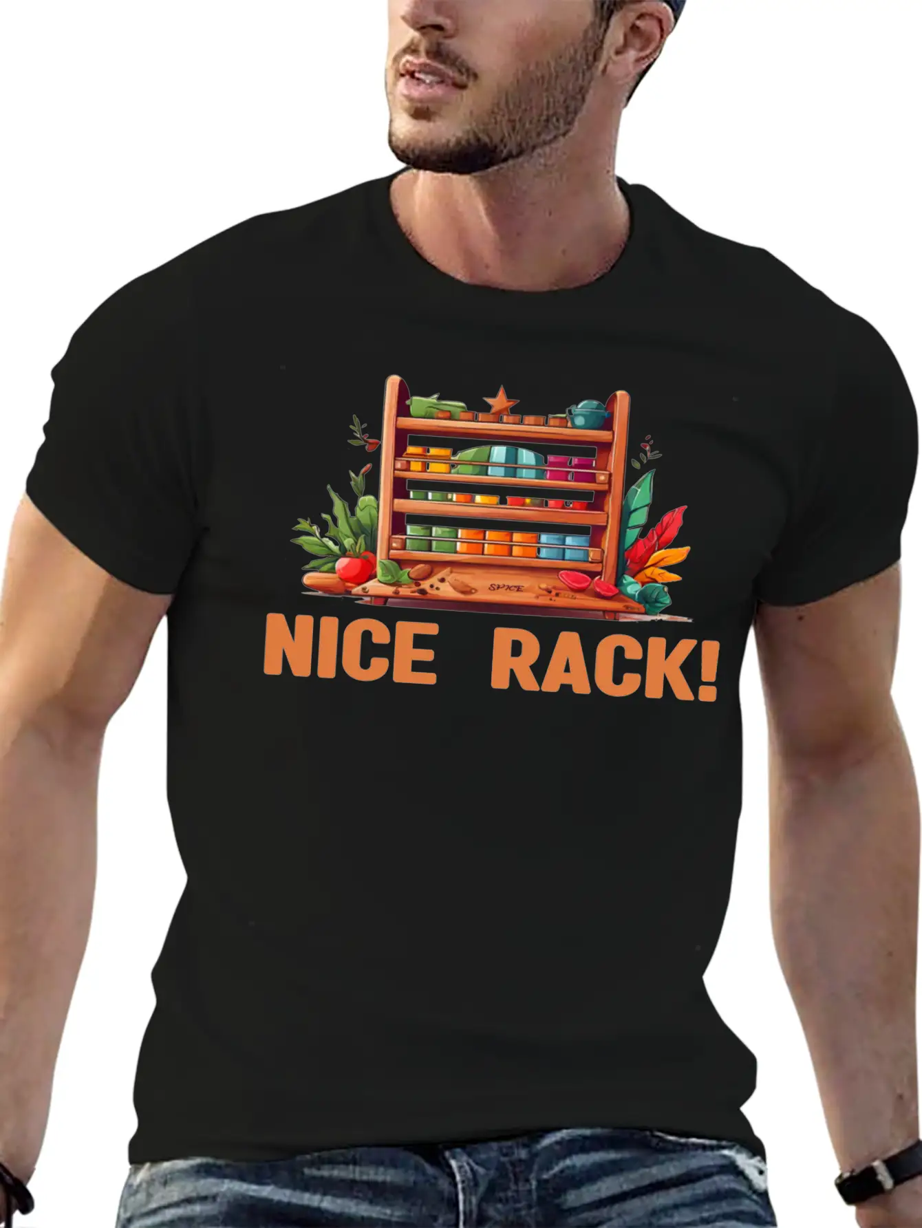 Nice Rack ! Basic Graphic T-Shirt – Daily Comfort In Soft Cotton