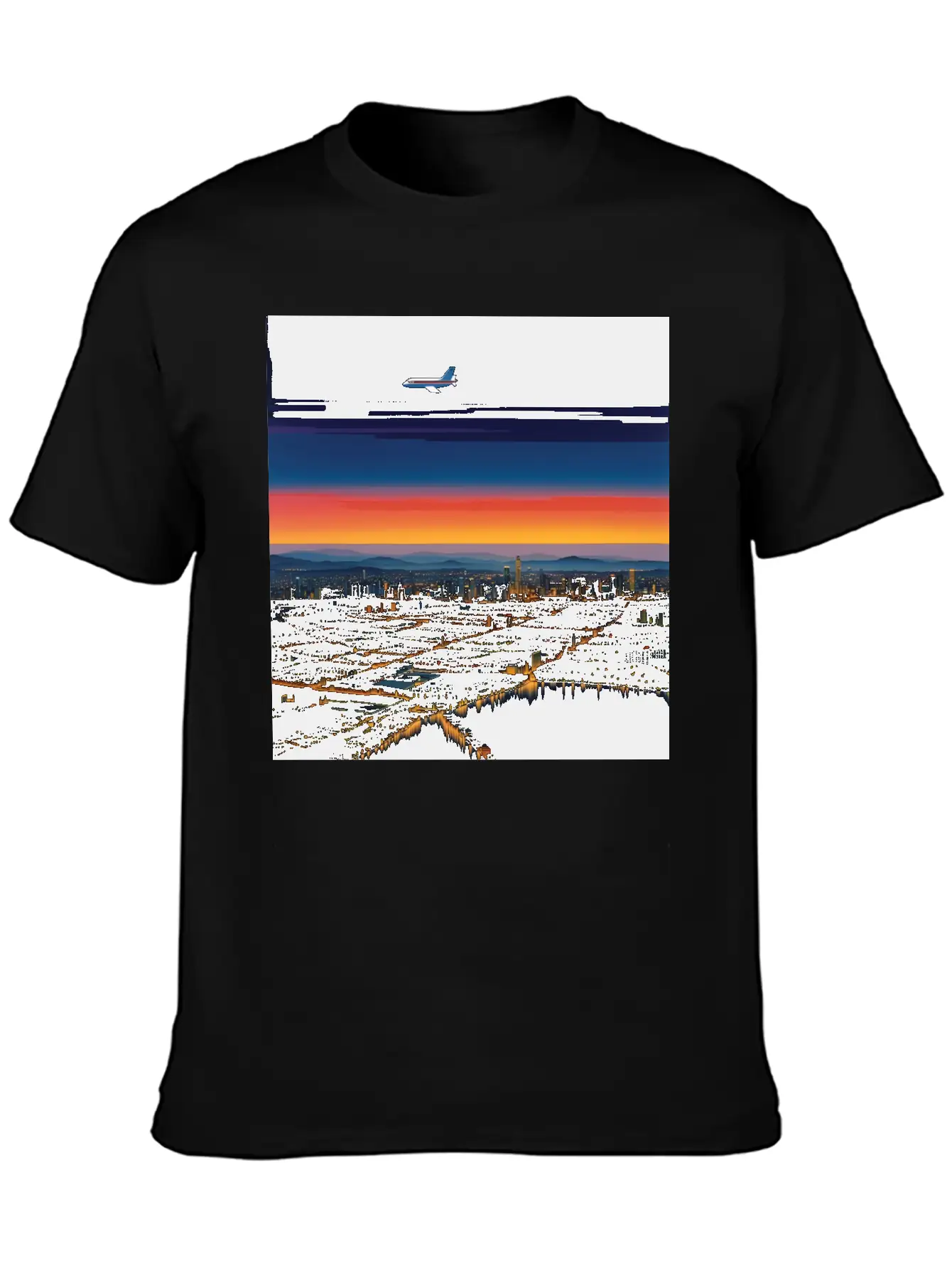 Nightscape Urban Hiroshi Nagai Abstract Classic Cotton Tee – Unisex Comfort For Any Season