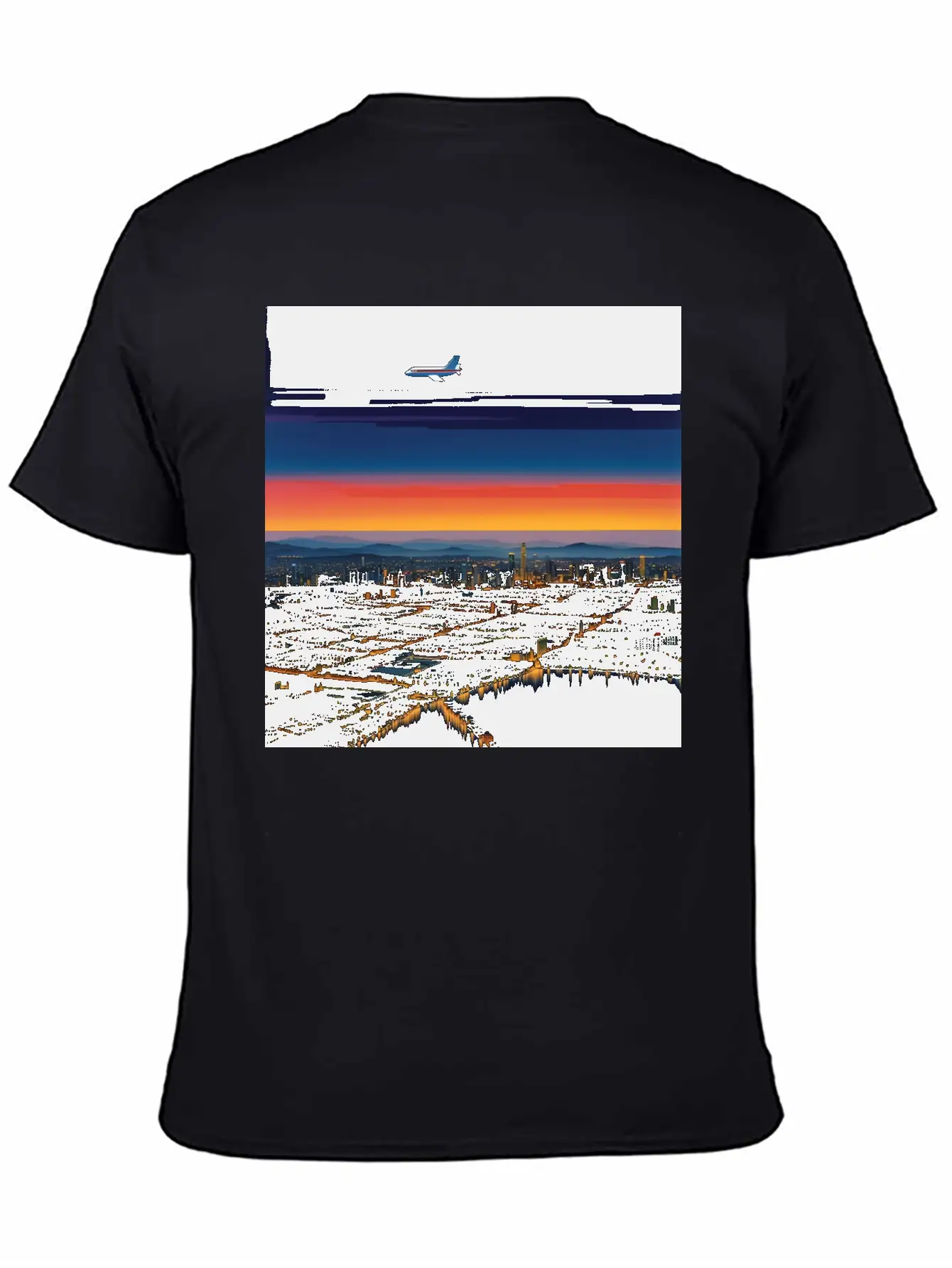 Nightscape Urban Hiroshi Nagai Abstract Classic Cotton Tee – Unisex Comfort For Any Season