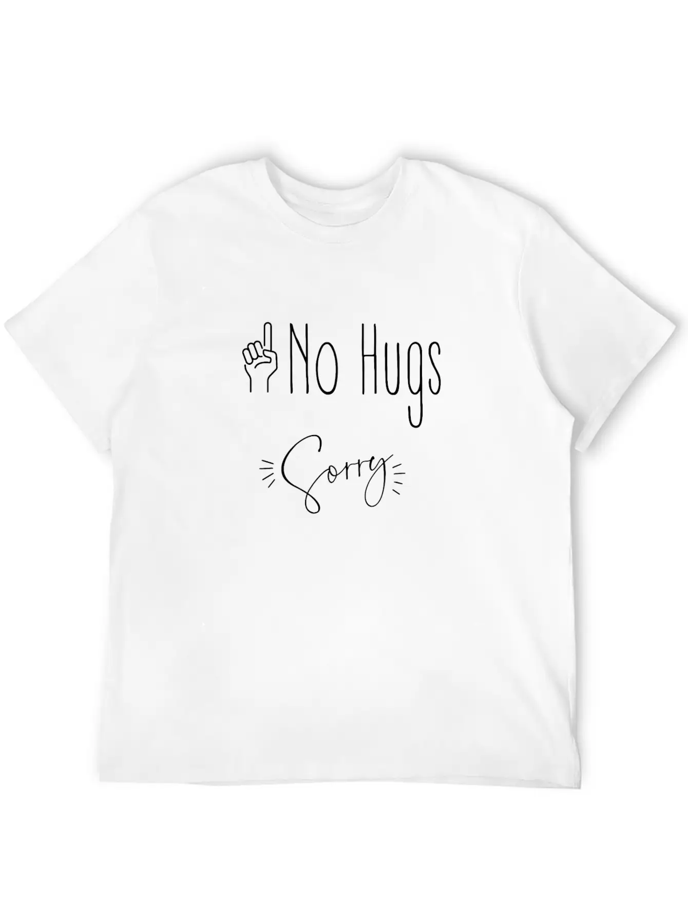 NO HUGS | No Hugs Stylish Everyday T-Shirt – Unisex Basic Cotton Tee