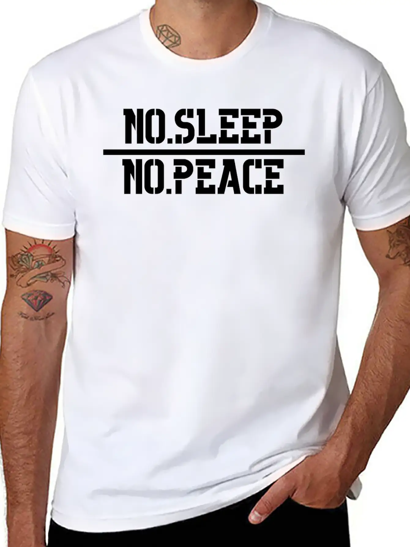 No Sleep, No Peace Lightweight Cotton T-Shirt – Daily Comfort Graphic Shirt