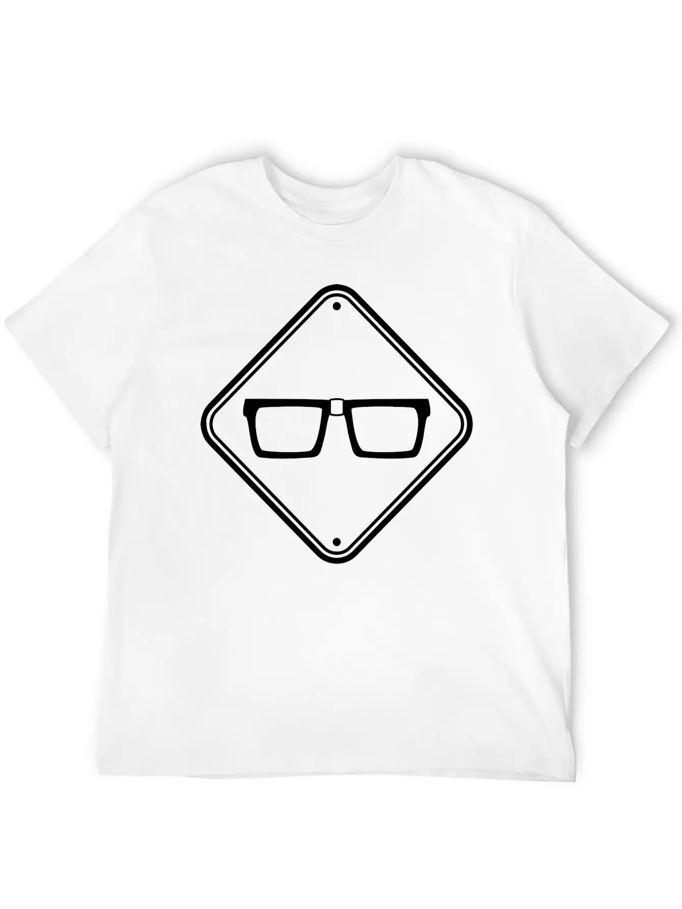 Note Nerd Horn Frame Shield Danger Warning Caution Stylish Everyday T-Shirt – Unisex Basic Cotton Tee