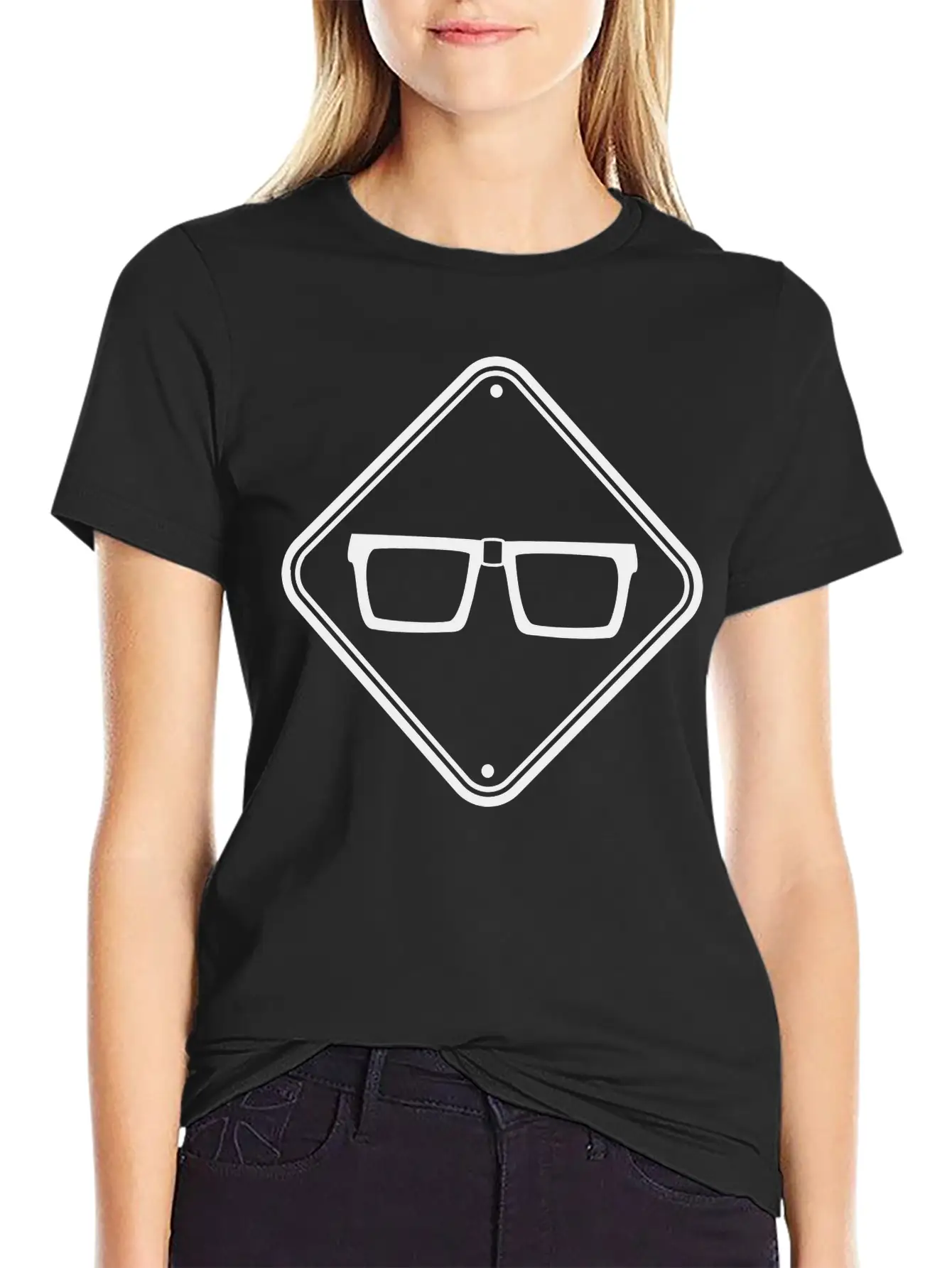 Note Nerd Horn Frame Shield Danger Warning Caution Stylish Everyday T-Shirt – Unisex Basic Cotton Tee