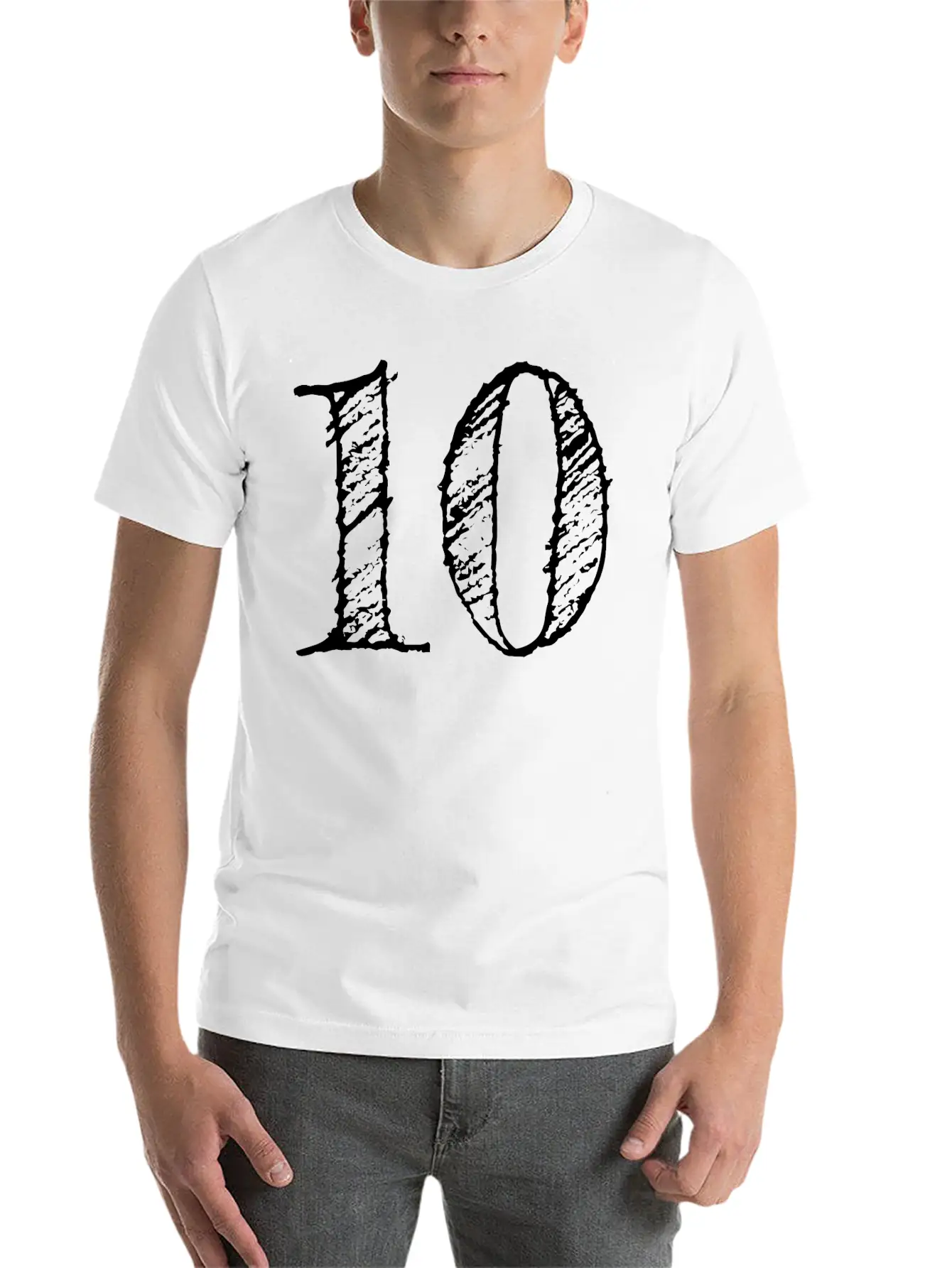 Number 10 Ten Hand Drawn Birthday Basic Graphic T-Shirt – Daily Comfort In Soft Cotton