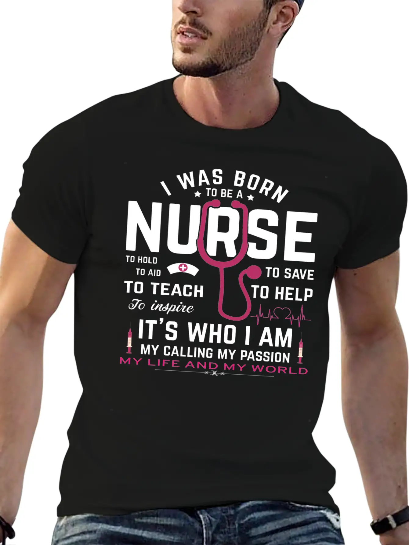 Nurse Born Basic Graphic T-Shirt – Daily Comfort In Soft Cotton