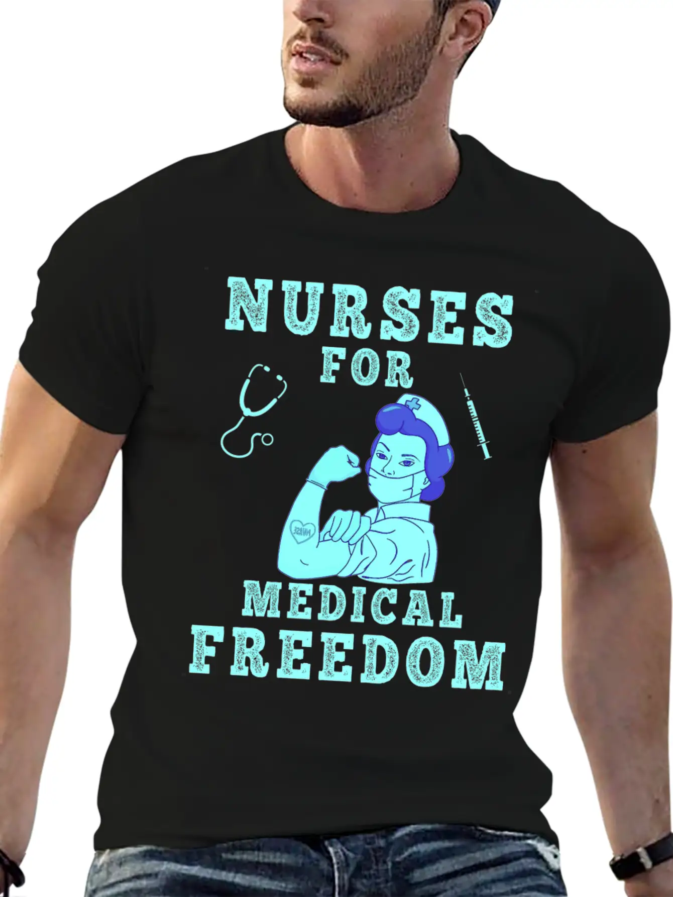 Nurse Nursing Cool Hospital Gift Classic Crew Neck Graphic Tee – Everyday Minimal Look