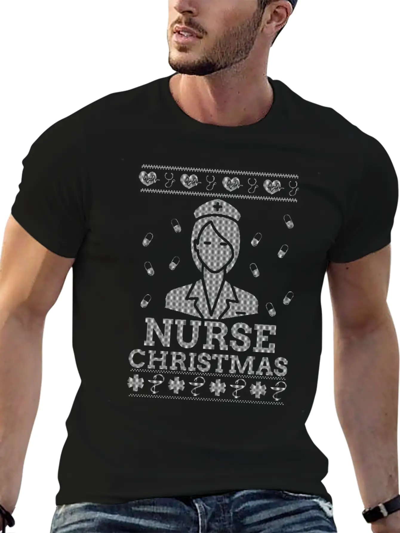 Nurse Ugly Christmas Xmas Nurses Gifts Nursing Basic Graphic T-Shirt – Daily Comfort In Soft Cotton