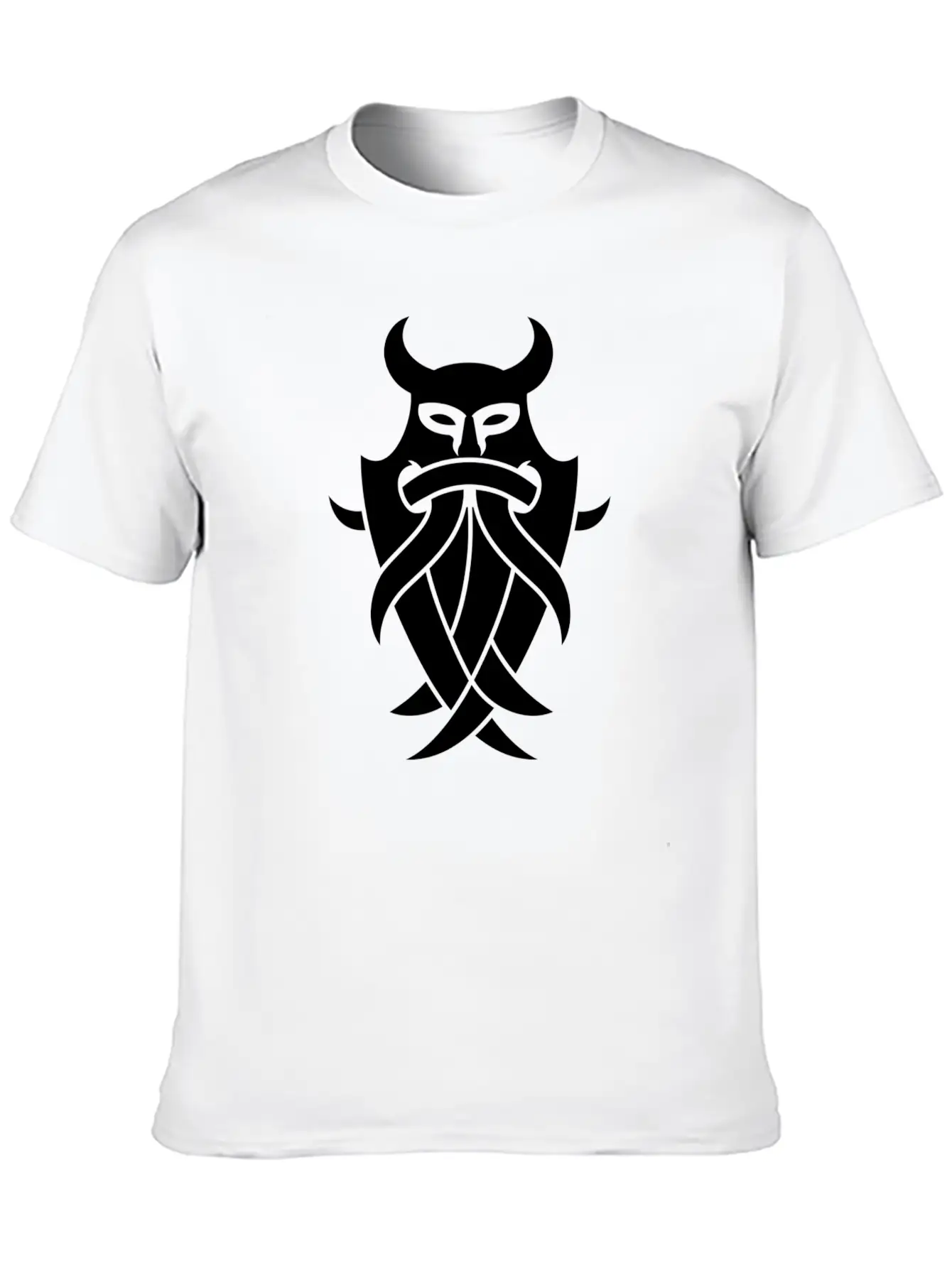 Odin's Mask Tribal White Simple Everyday Graphic Tee – Lightweight Summer Wear