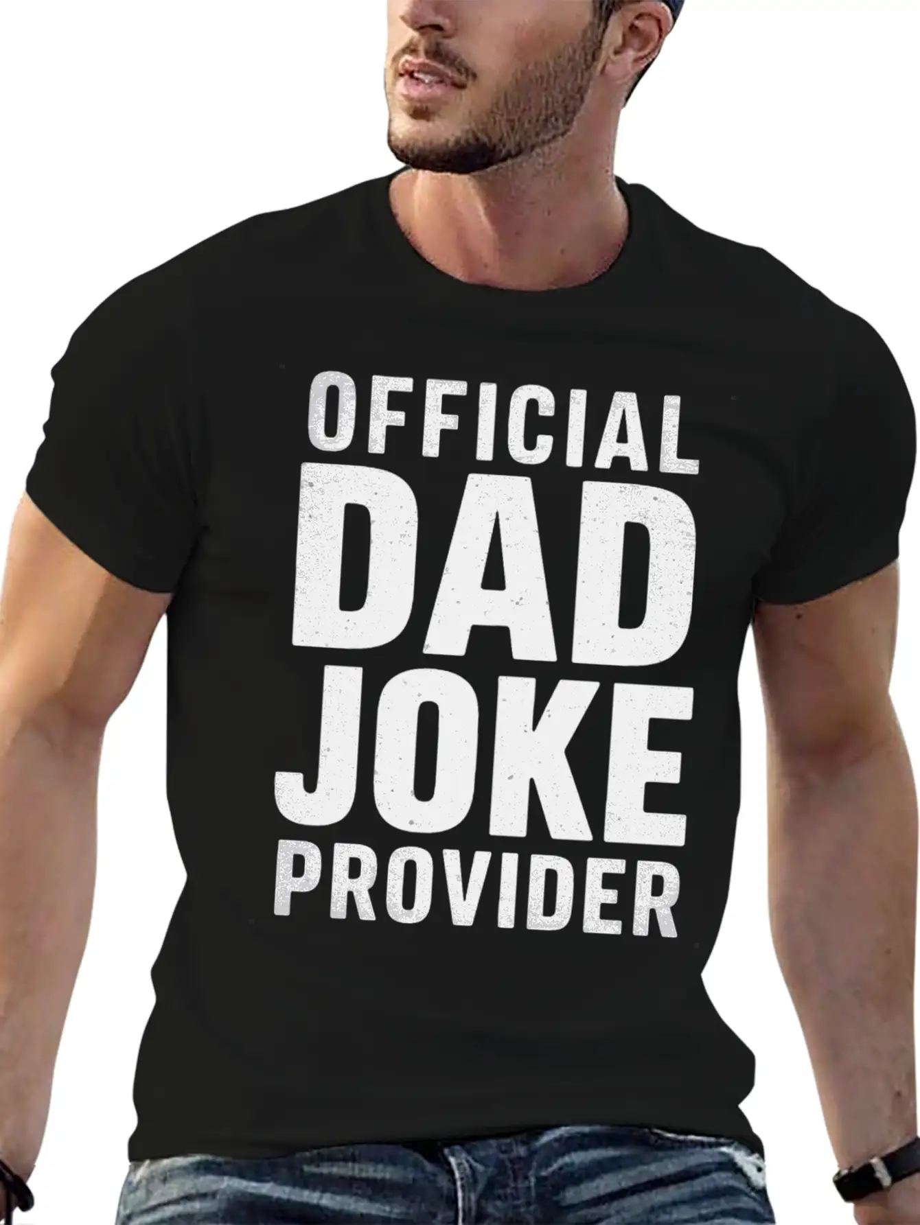 Official Dad Joke Provider Classic Crew Neck Graphic Tee – Everyday Minimal Look