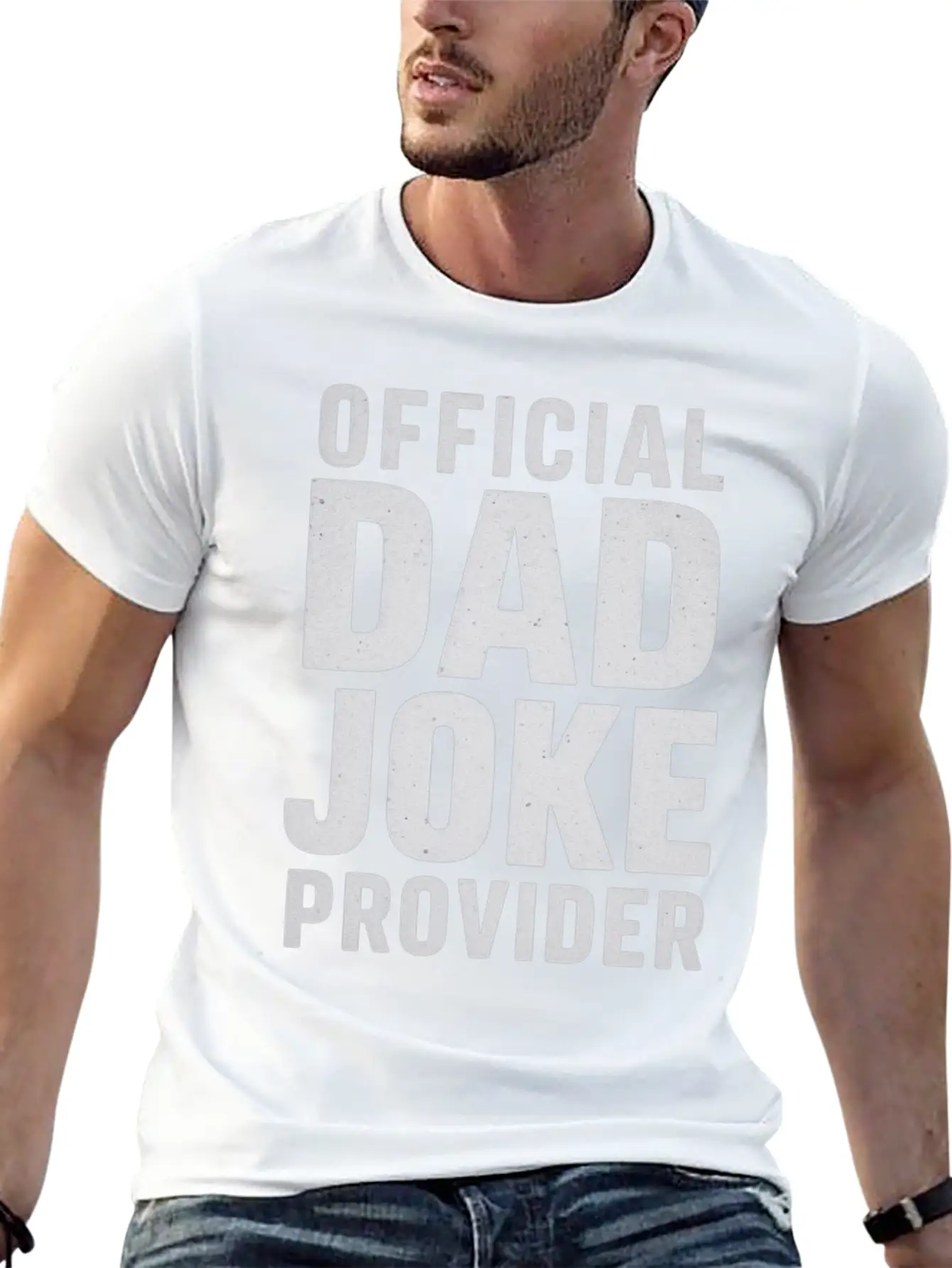 Official Dad Joke Provider Classic Crew Neck Graphic Tee – Everyday Minimal Look