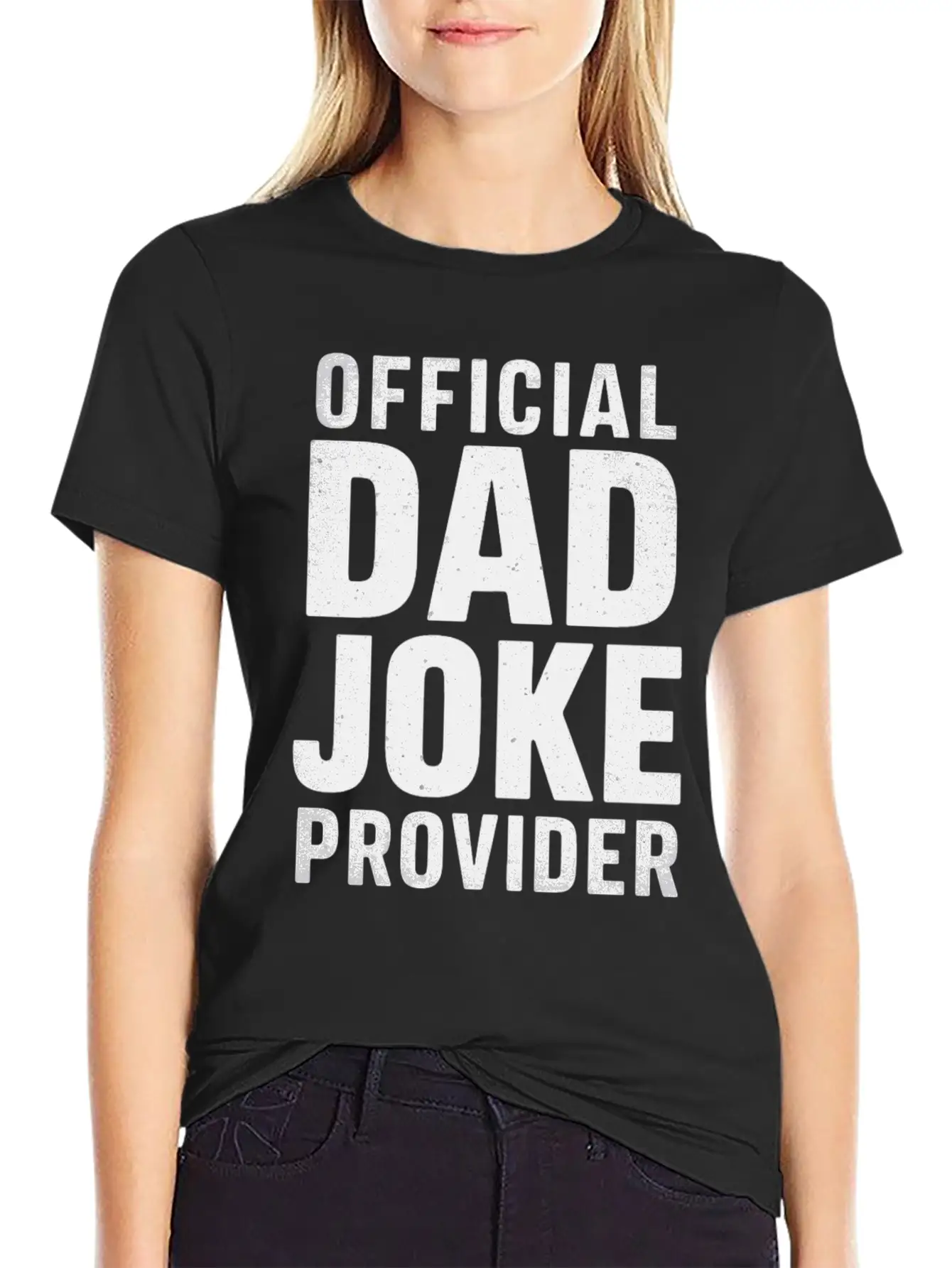 Official Dad Joke Provider Classic Crew Neck Graphic Tee – Everyday Minimal Look