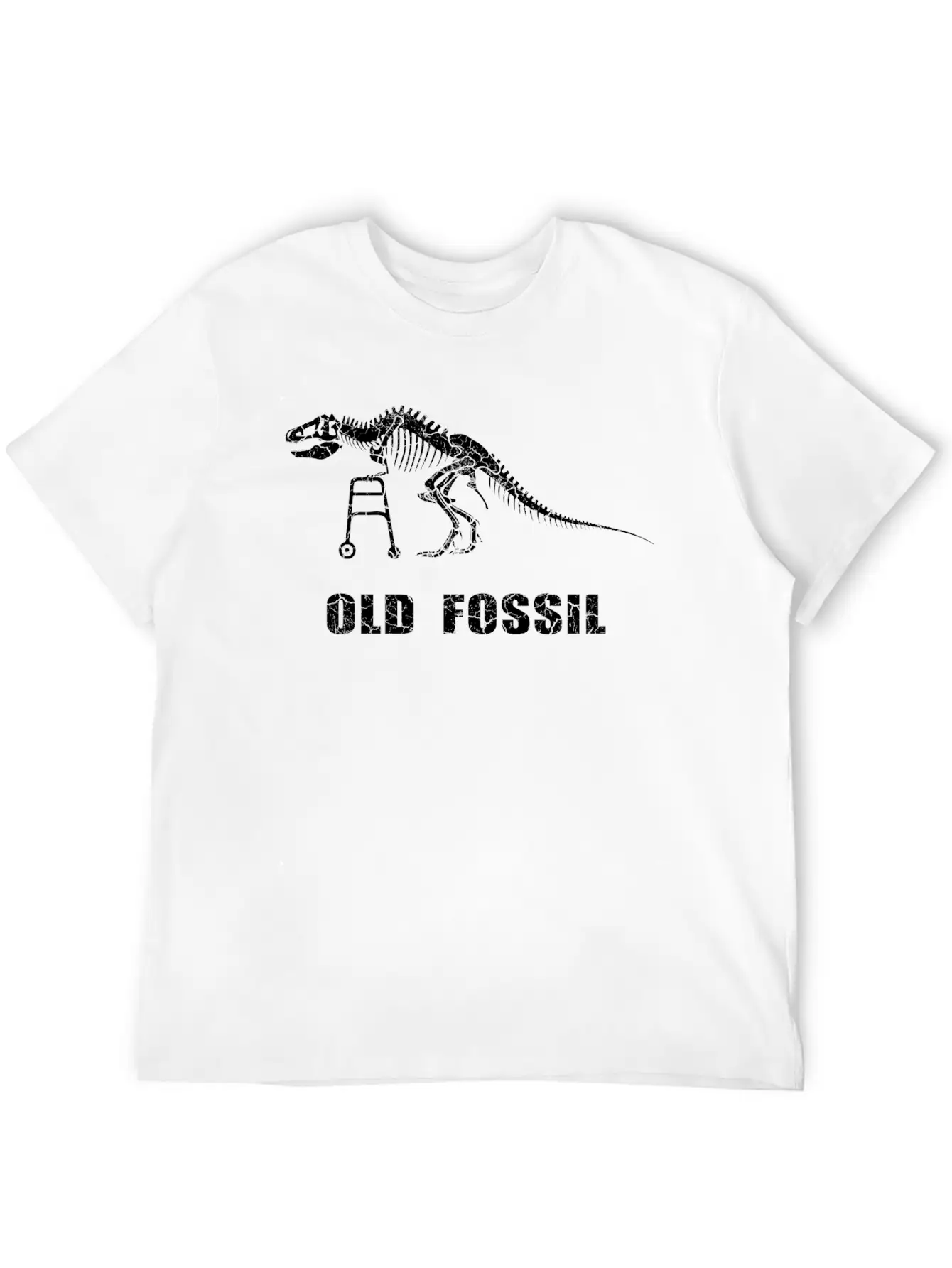 Old Fossil (white) Stylish Everyday T-Shirt – Unisex Basic Cotton Tee