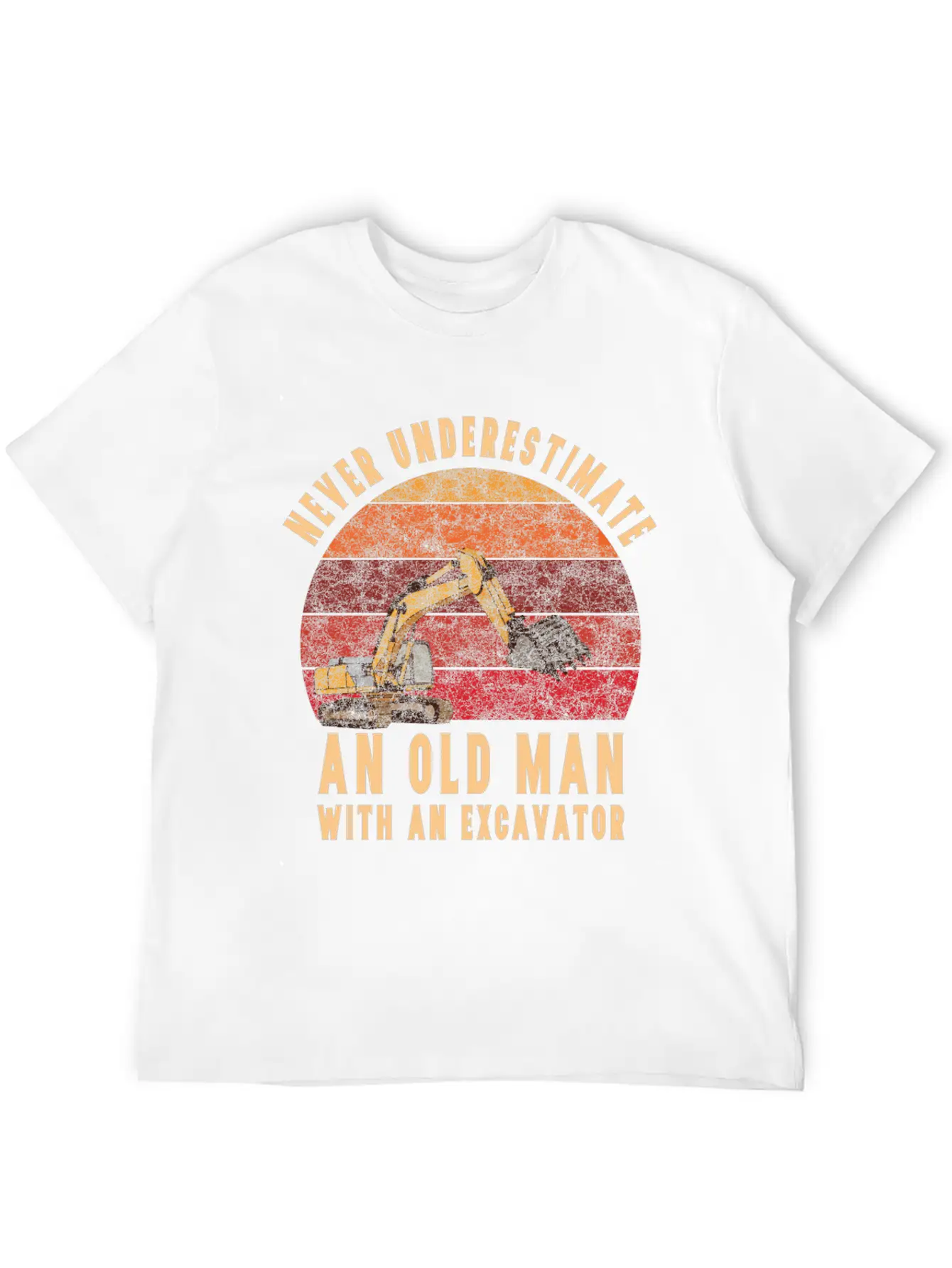 Old Man With An Excavator Stylish Everyday T-Shirt – Unisex Basic Cotton Tee