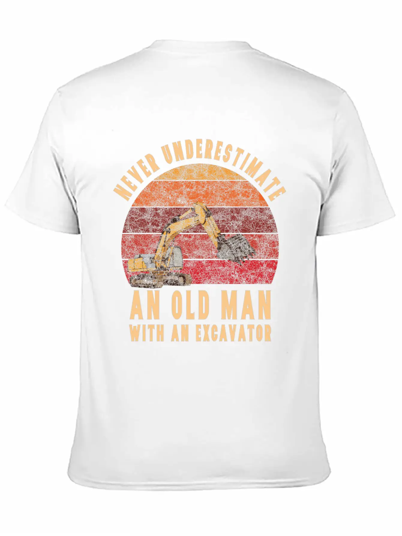 Old Man With An Excavator Stylish Everyday T-Shirt – Unisex Basic Cotton Tee
