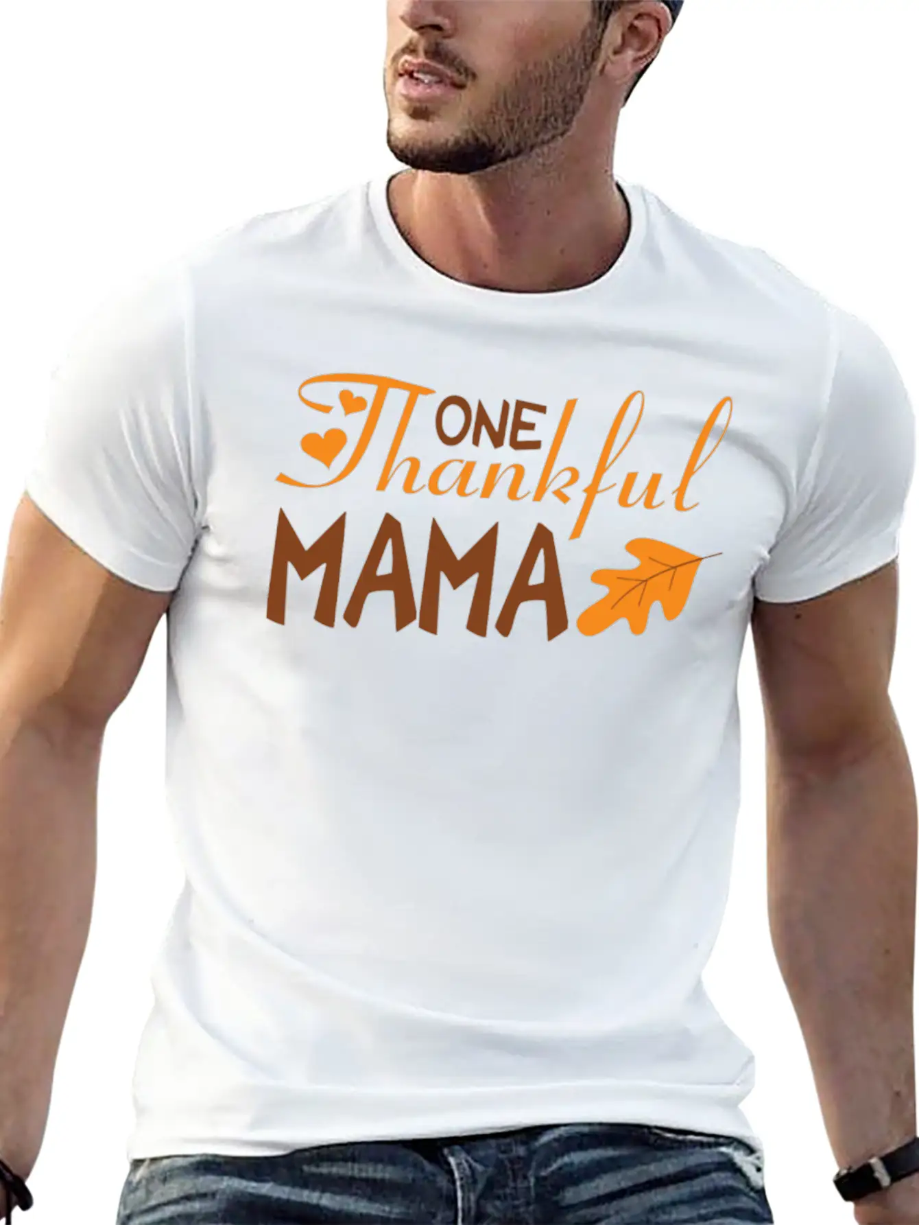 One Thankful Mama Autumn Time Acorn Leaf Basic Graphic T-Shirt – Daily Comfort In Soft Cotton