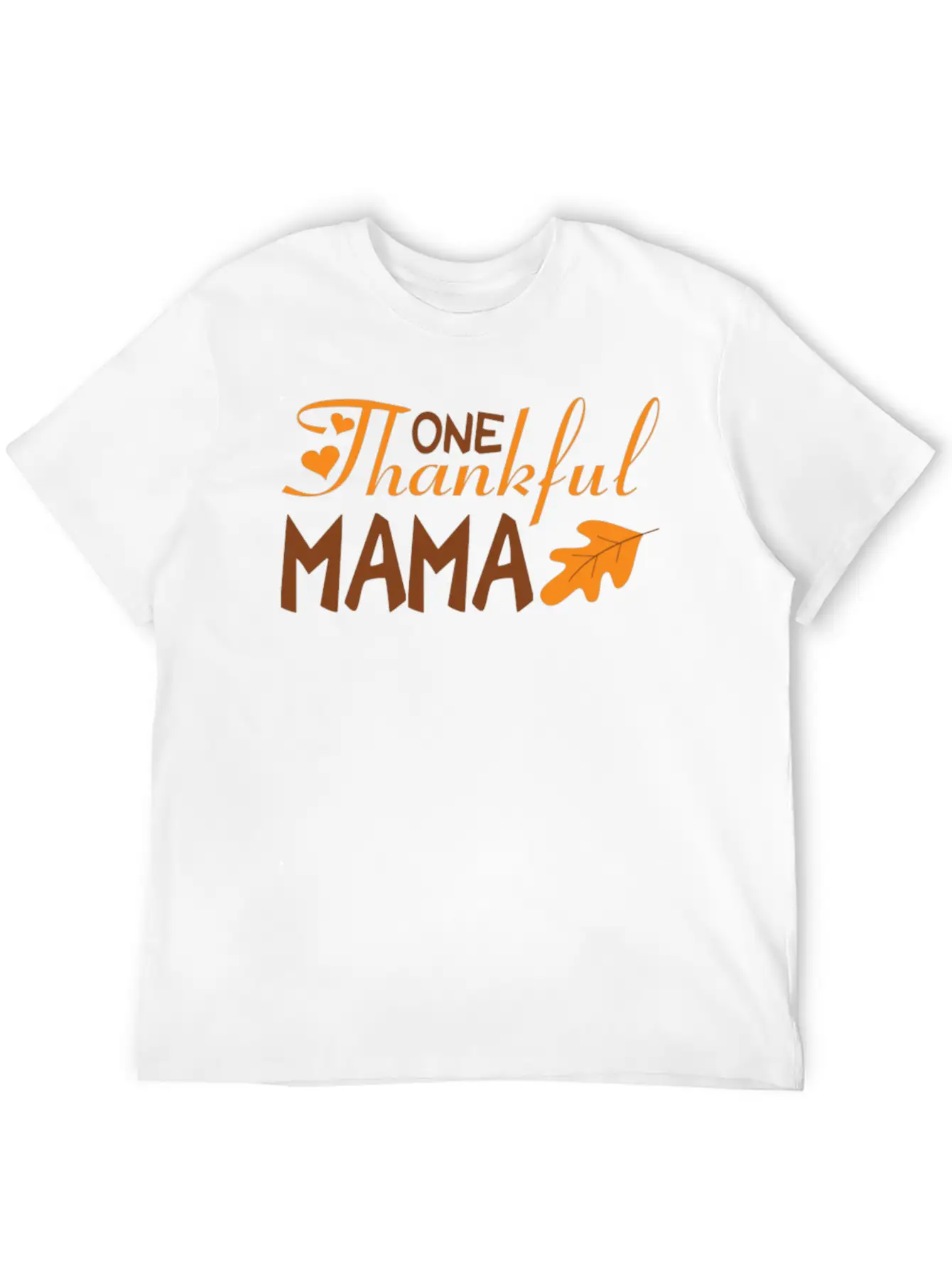 One Thankful Mama Autumn Time Acorn Leaf Basic Graphic T-Shirt – Daily Comfort In Soft Cotton
