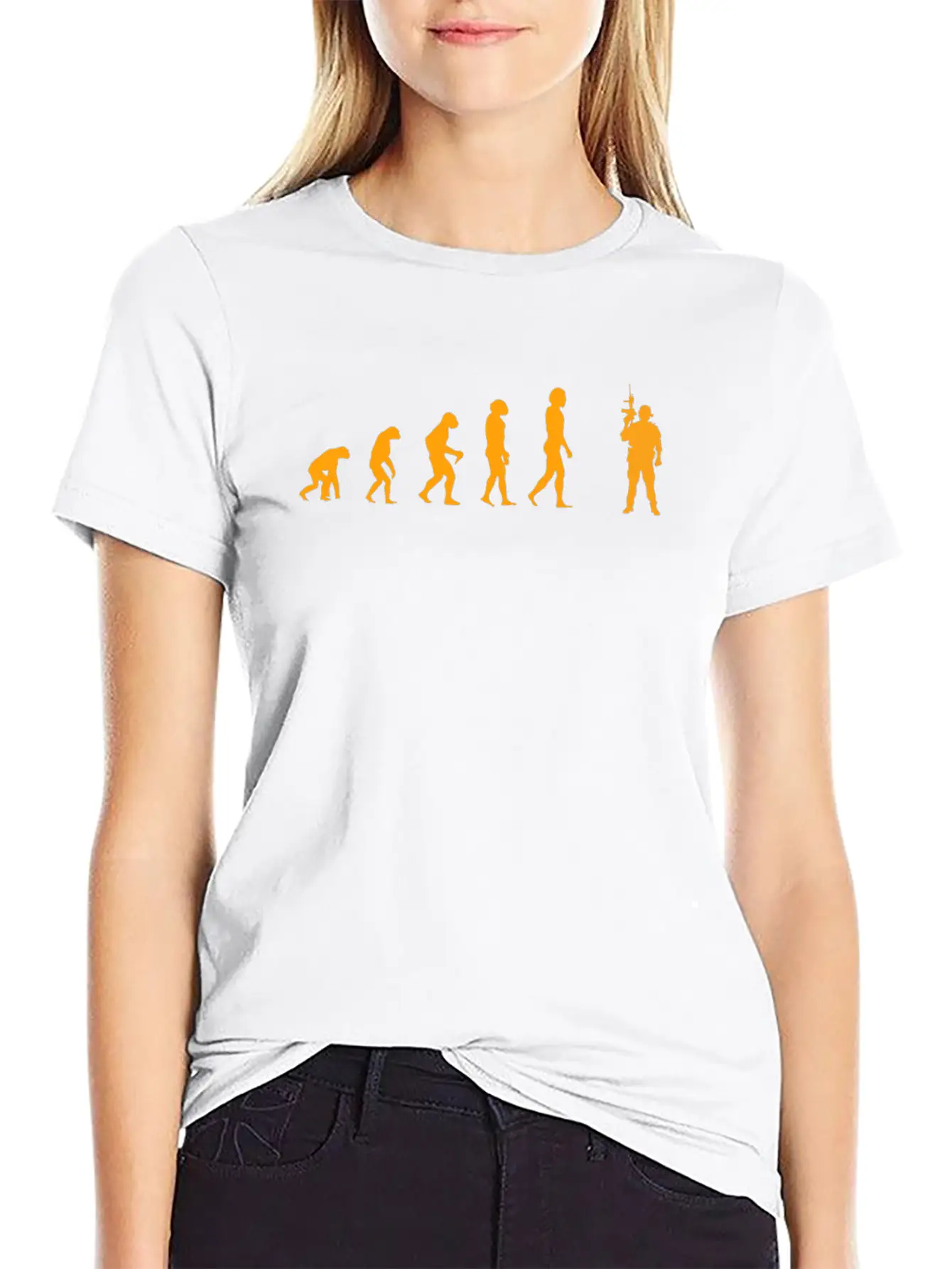 Operator Evolution Yellow Classic Crew Neck Graphic Tee – Everyday Minimal Look
