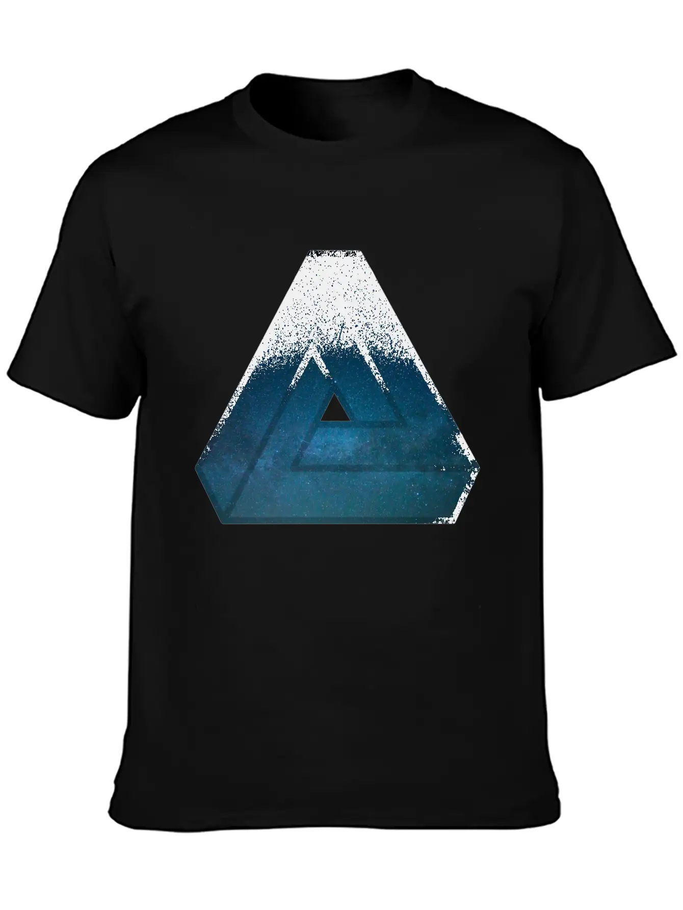 Optical Illusion Illusion Galaxy Triangle Stylish Everyday T-Shirt – Unisex Basic Cotton Tee