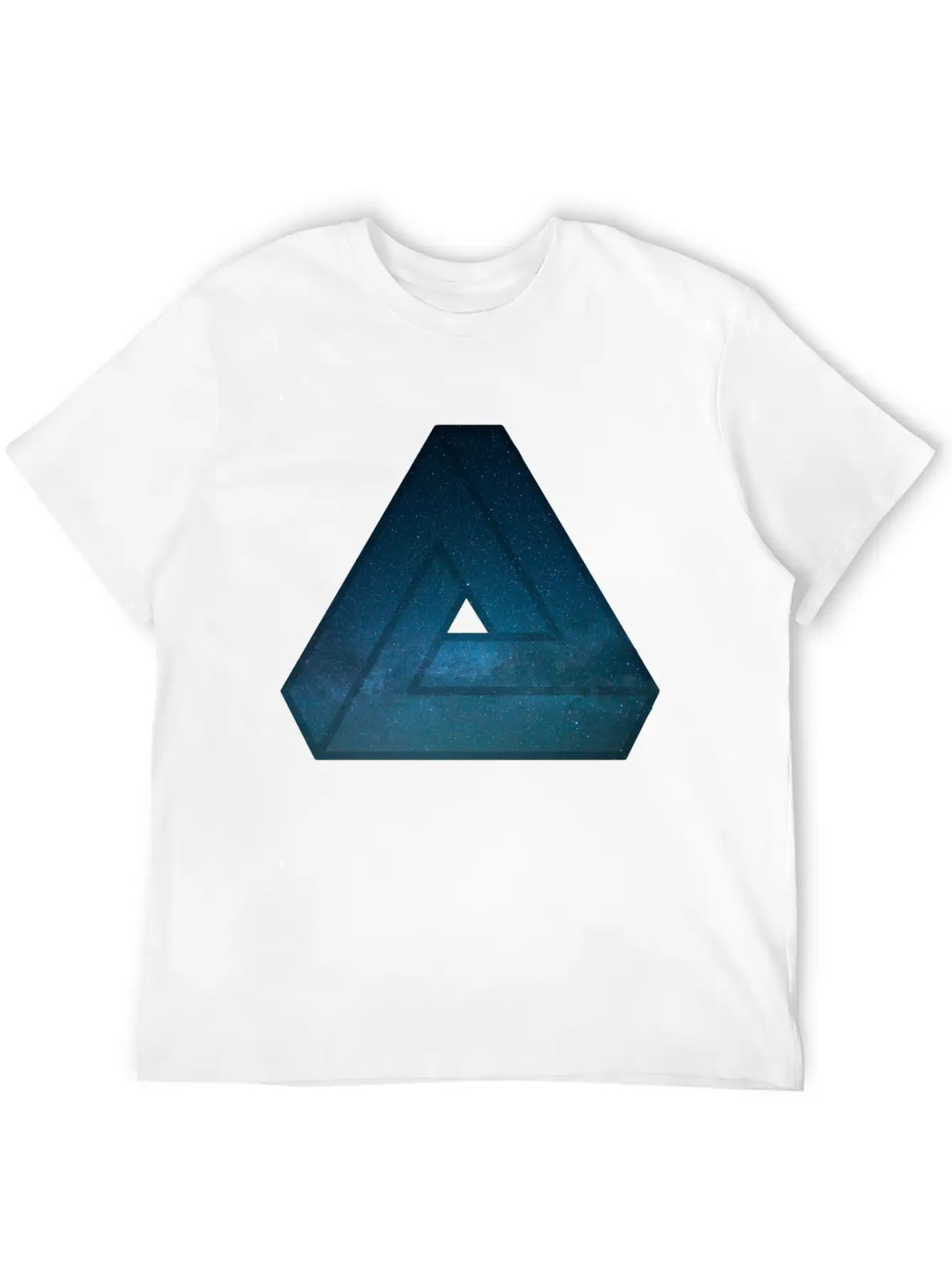 Optical Illusion Illusion Galaxy Triangle Stylish Everyday T-Shirt – Unisex Basic Cotton Tee
