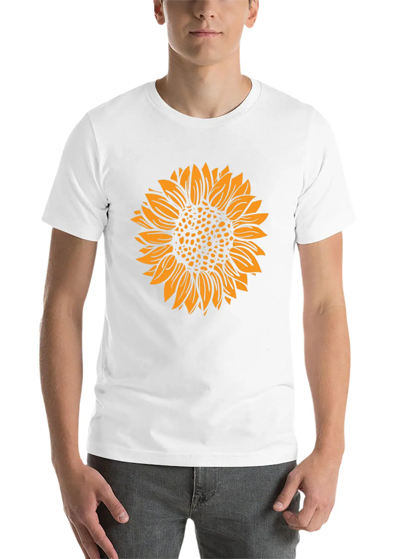 Orange Sunflower Basic Graphic T-Shirt – Daily Comfort In Soft Cotton