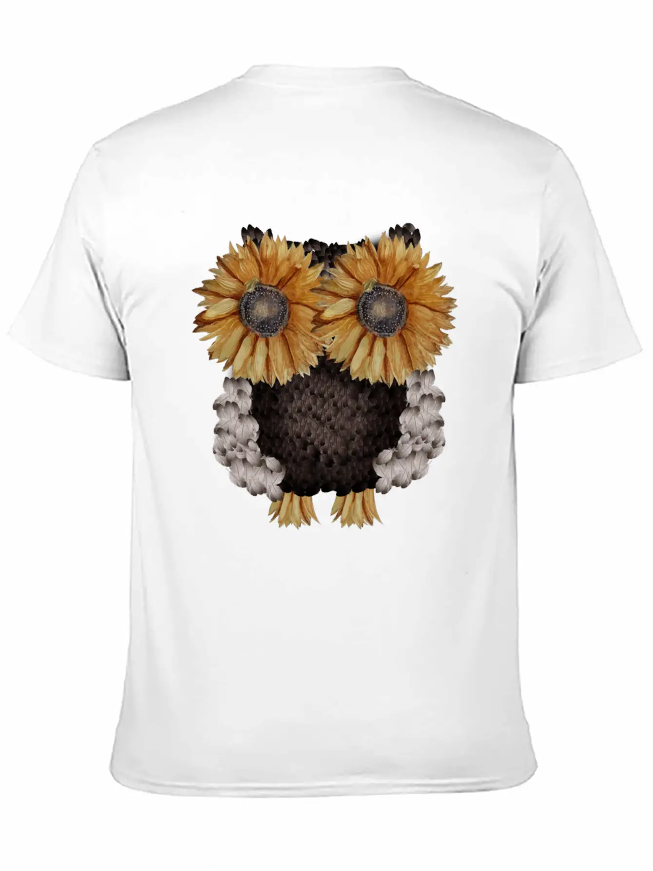 Owl Made Of Sunflower Seeds Stylish Everyday T-Shirt – Unisex Basic Cotton Tee