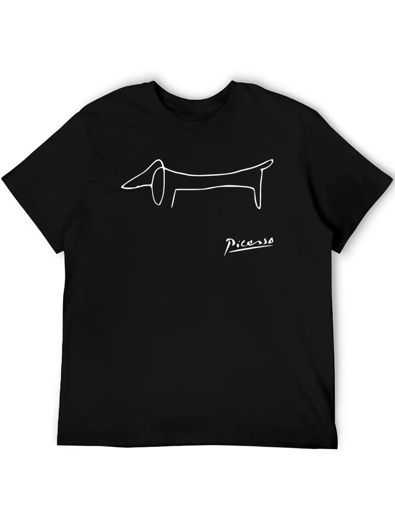 Pablo Picasso Dog Dachshund - Sketch Reproduction Stylish Everyday T-Shirt – Unisex Basic Cotton Tee