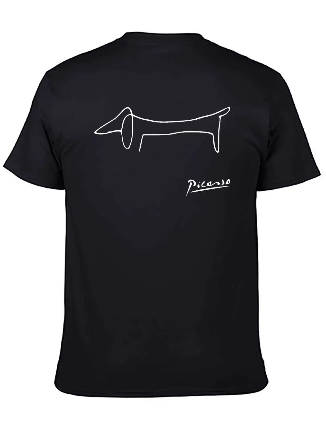 Pablo Picasso Dog Dachshund - Sketch Reproduction Stylish Everyday T-Shirt – Unisex Basic Cotton Tee