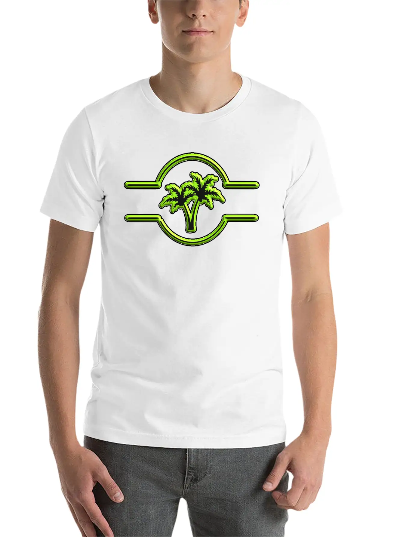 Palm Tree 3D Symbol Stylish Everyday T-Shirt – Unisex Basic Cotton Tee