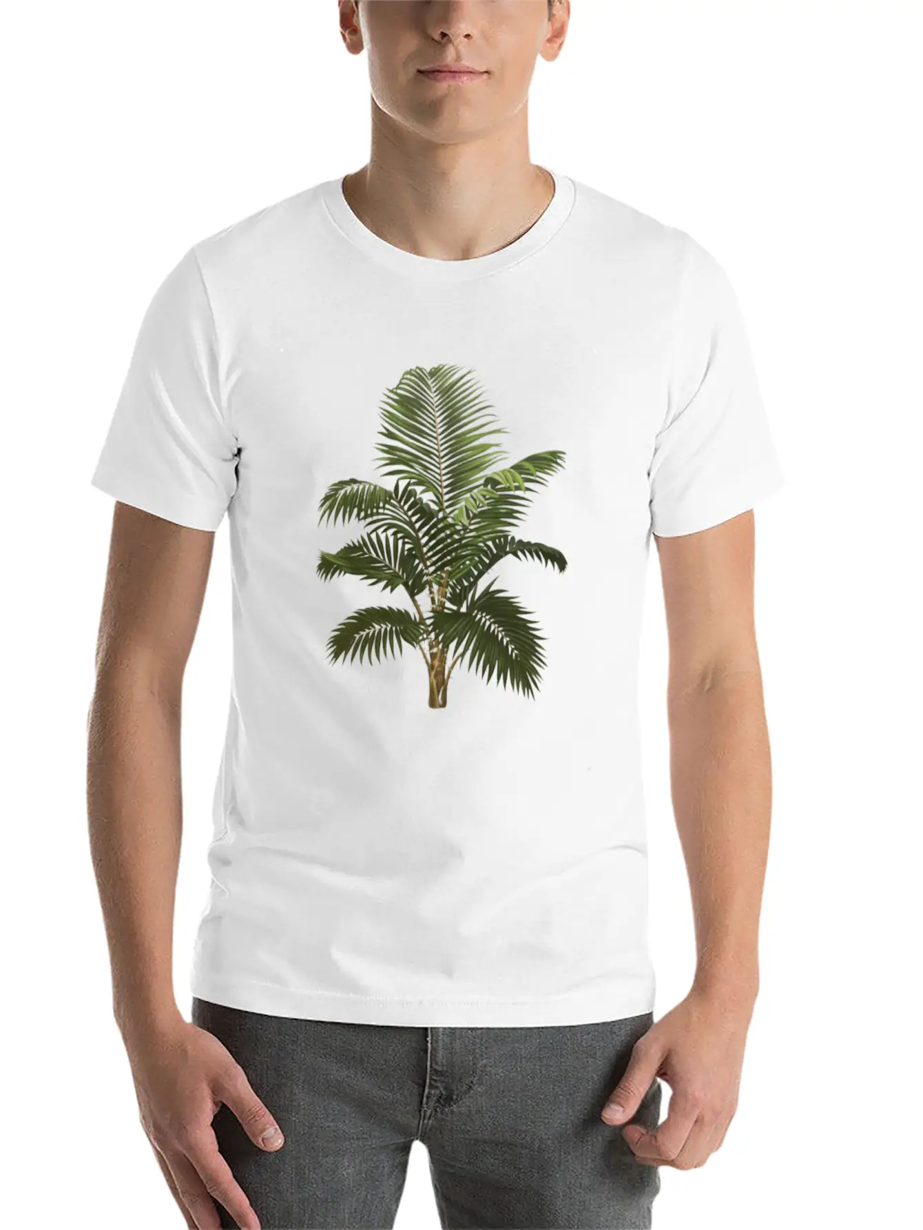 Palm Tree Botanical Illustration Classic Cotton Tee – Unisex Comfort For Any Season