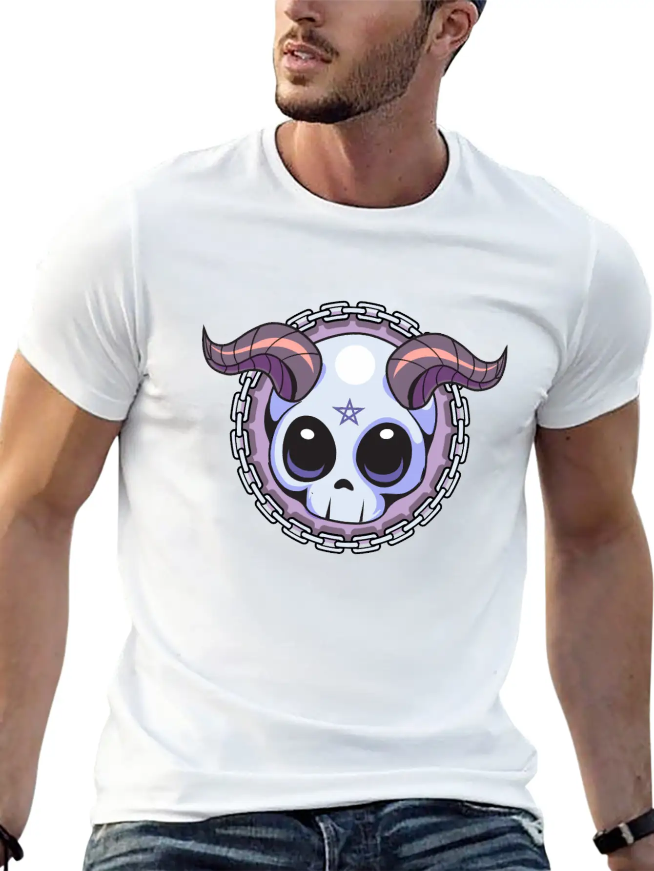 Pastel Goth Kawaii Skull Stylish Everyday T-Shirt – Unisex Basic Cotton Tee