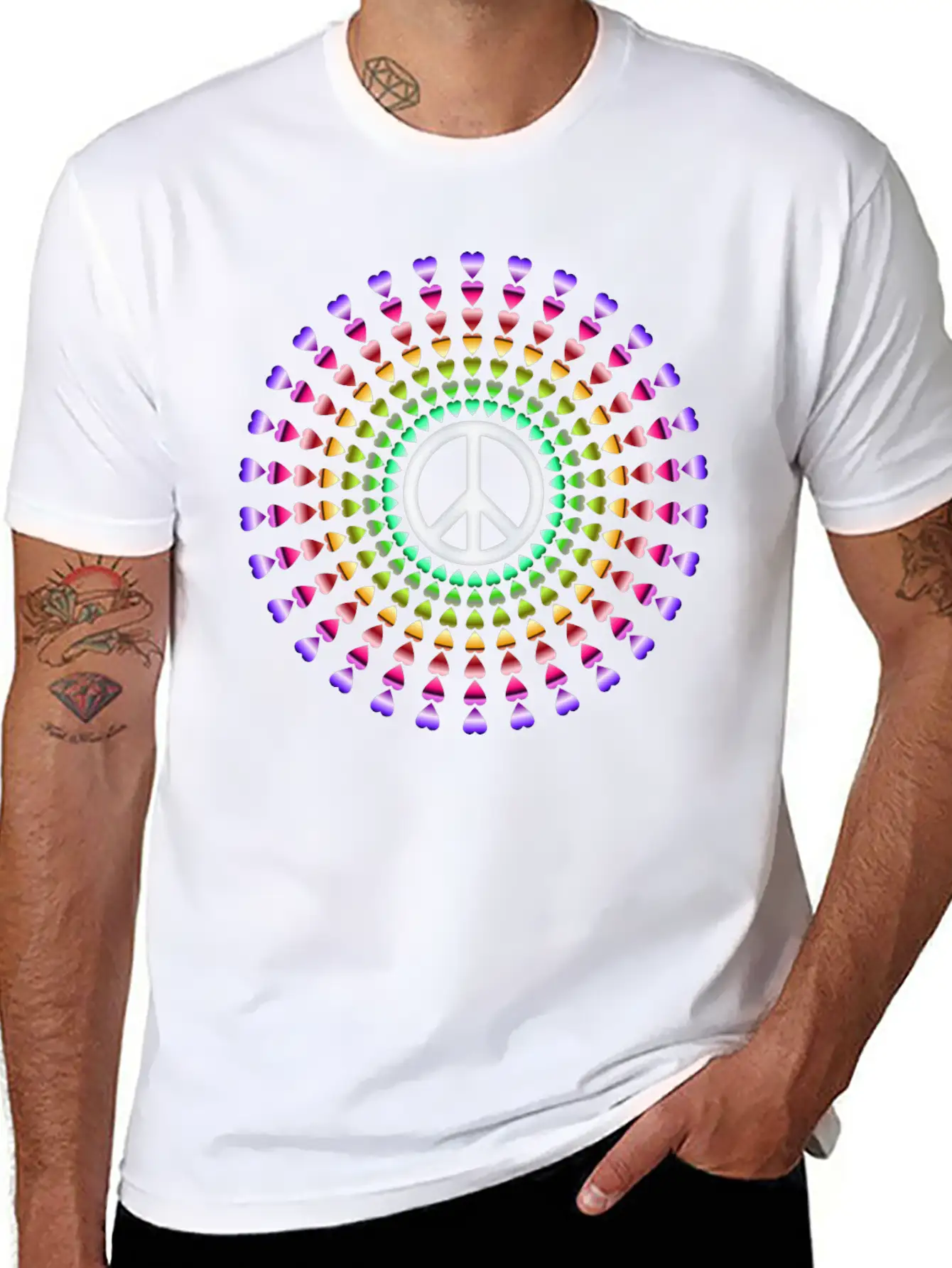Peace Love, Groovy Stylish Everyday T-Shirt – Unisex Basic Cotton Tee