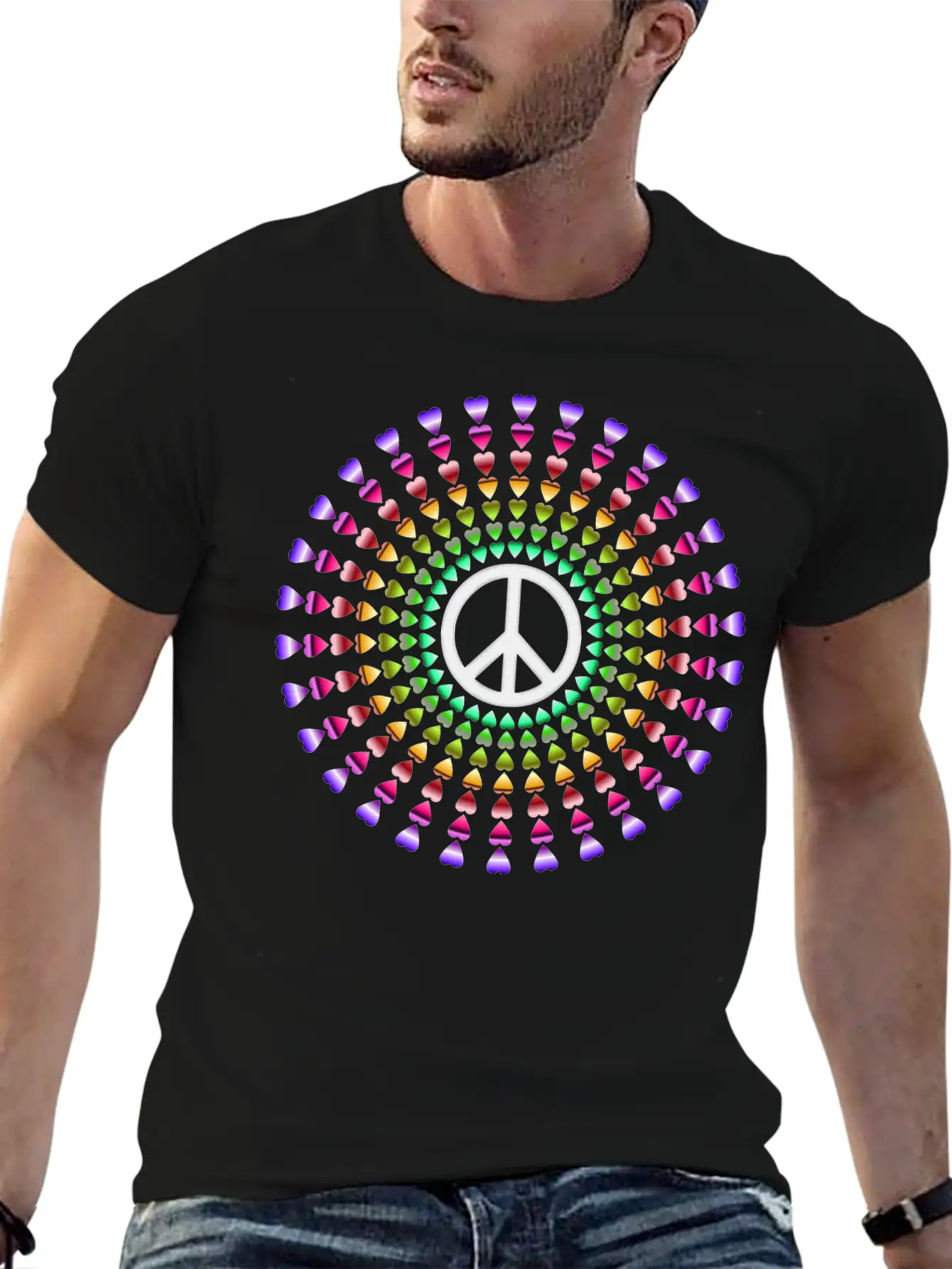 Peace Love, Groovy Stylish Everyday T-Shirt – Unisex Basic Cotton Tee