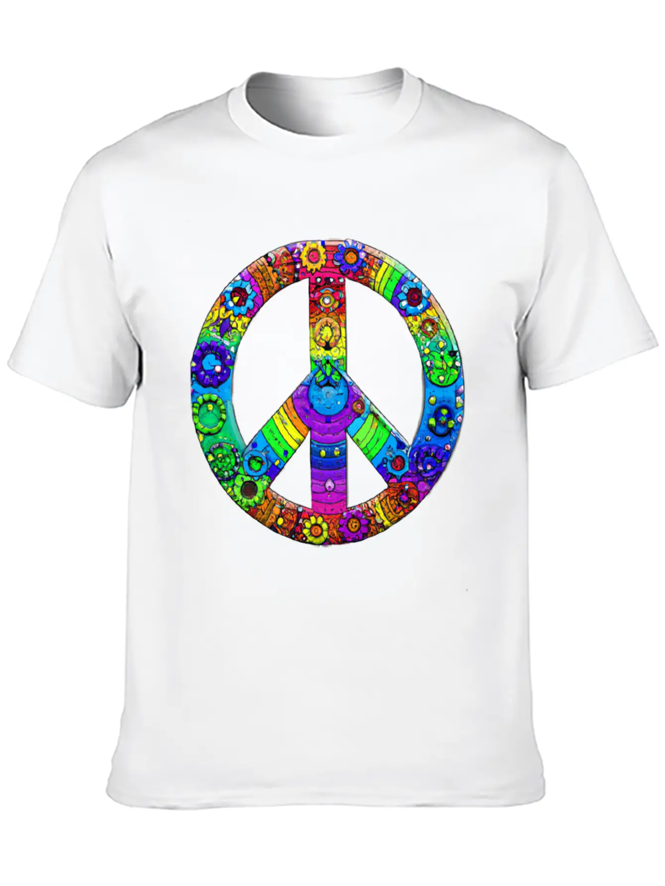 Peace Sign Flower Peace Symbol Stylish Everyday T-Shirt – Unisex Basic Cotton Tee
