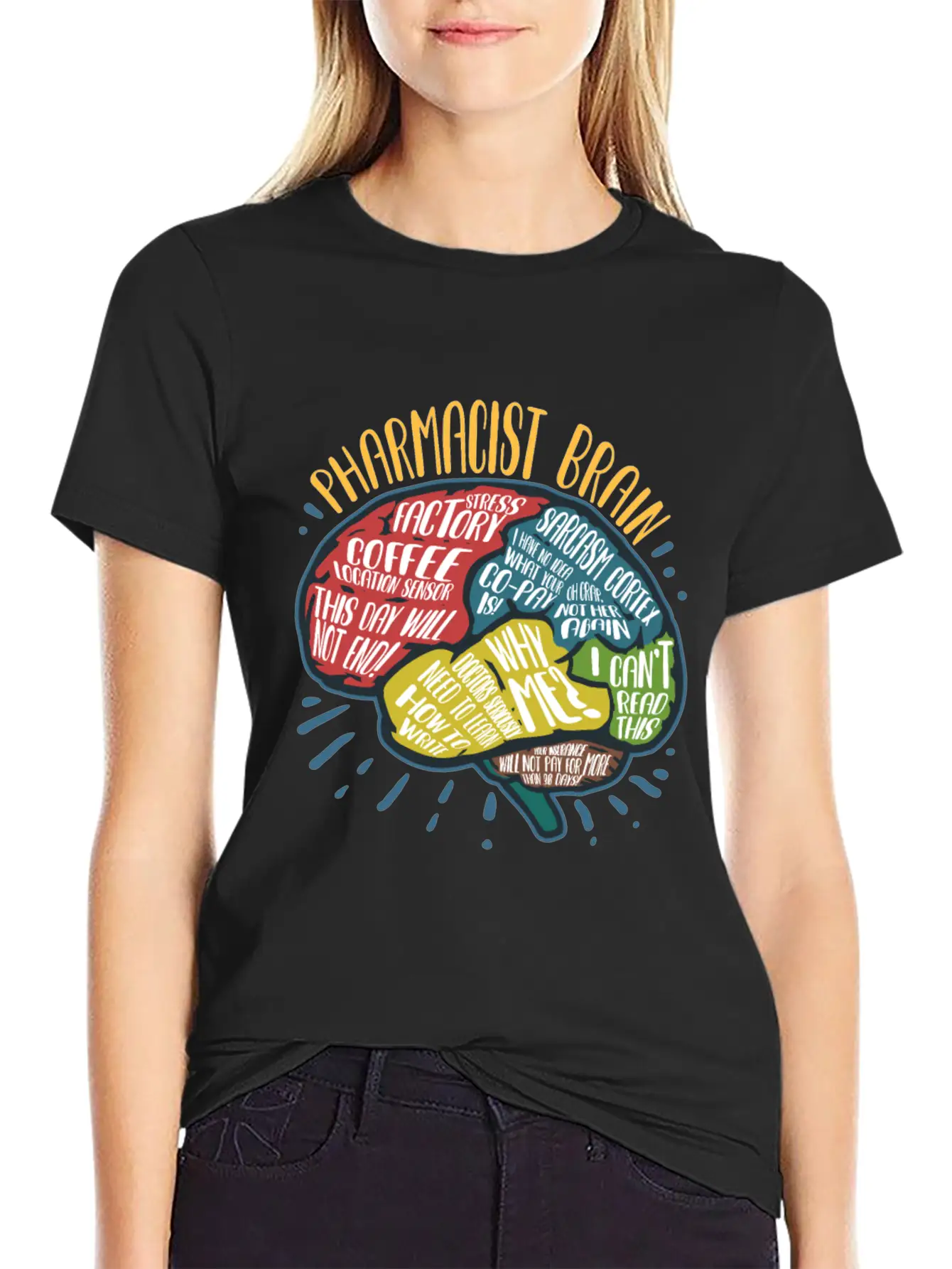 Pharmacist's Brain Funny Pharmacy Pharmacist Stylish Everyday T-Shirt – Unisex Basic Cotton Tee